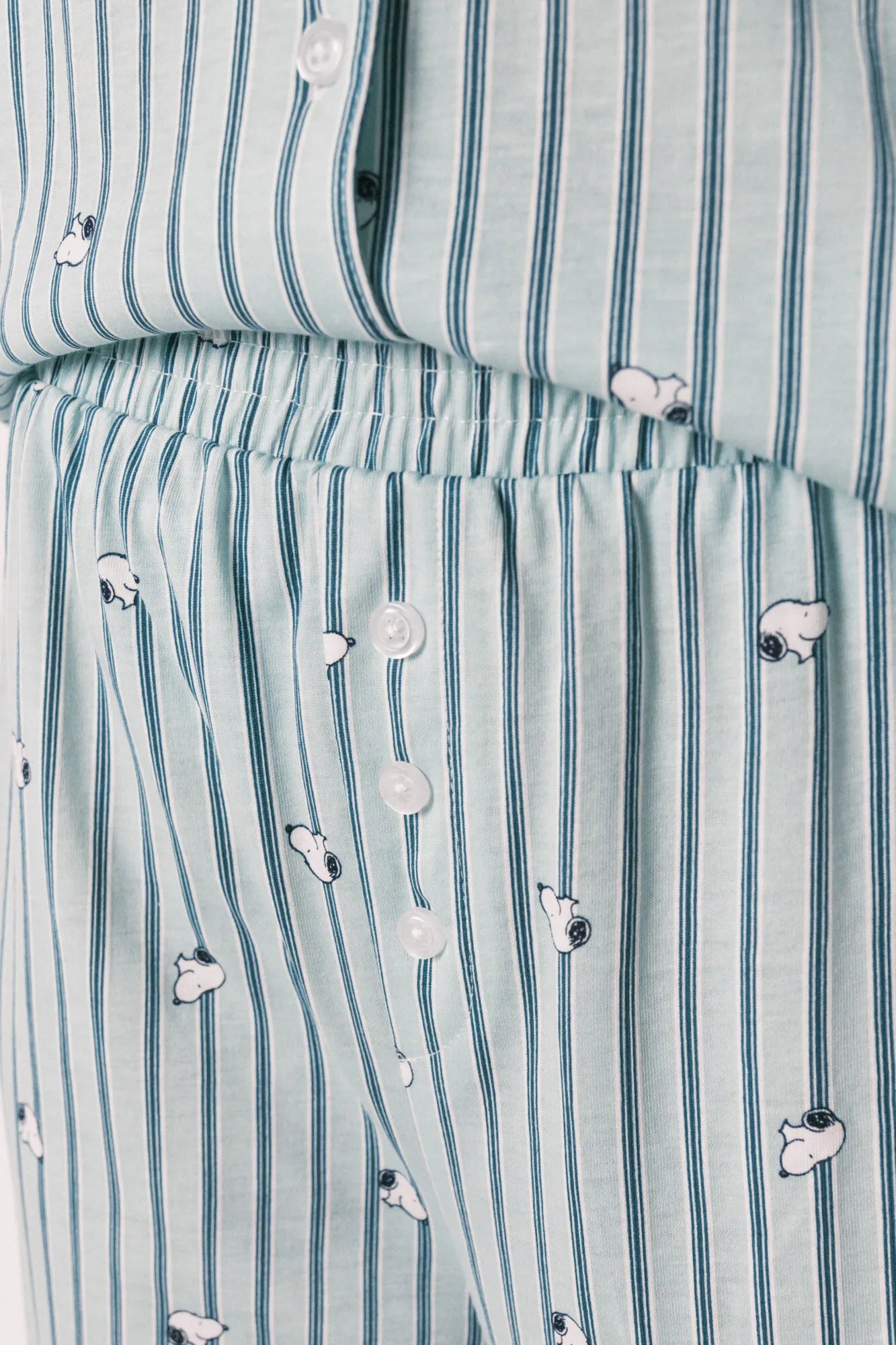 Women Secret Green Print Women Green Cotton Classic Pyjamas Snoopy SKU: 3133512_29 Image 05