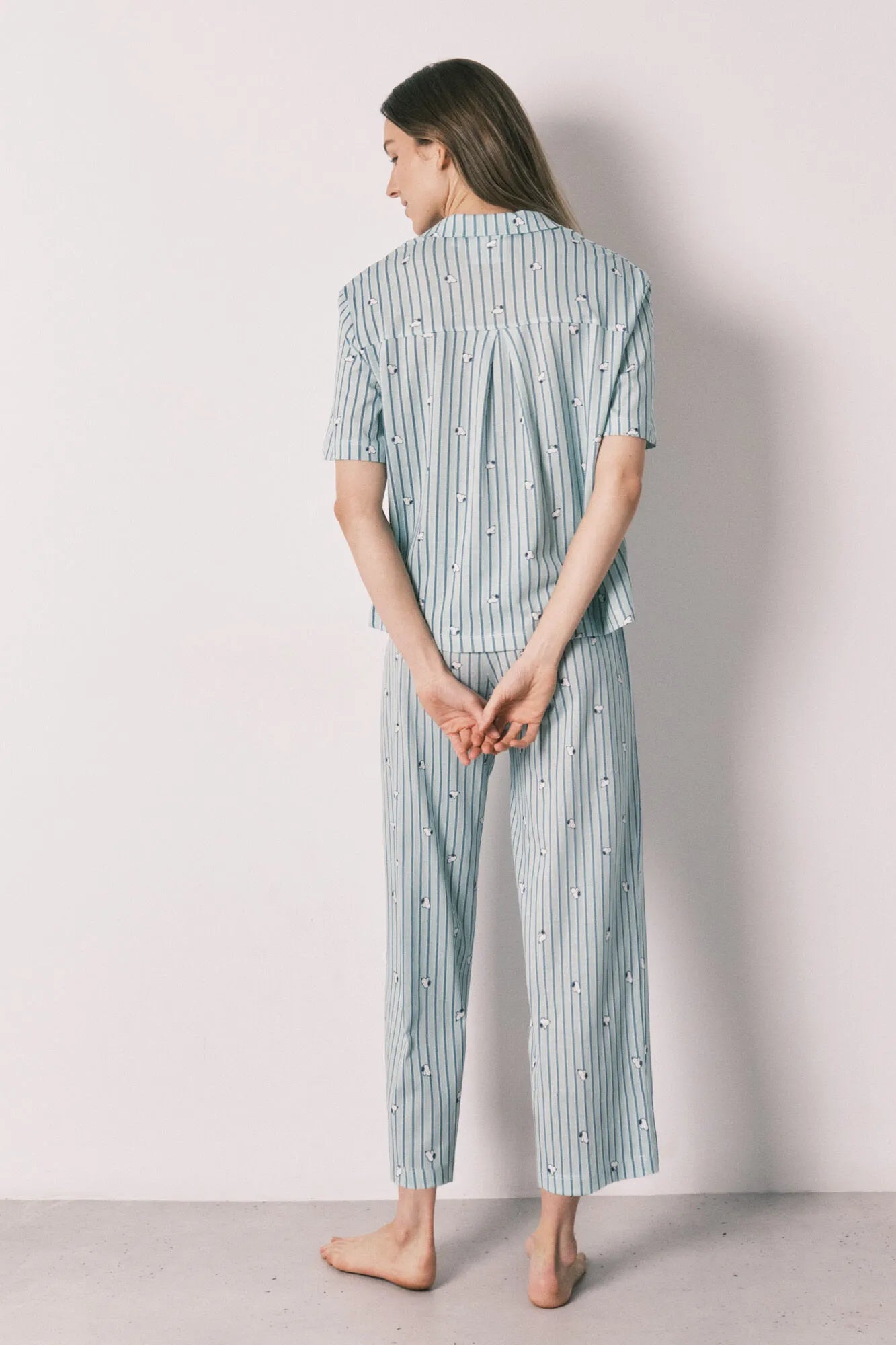 Women Secret Green Print Women Green Cotton Classic Pyjamas Snoopy SKU: 3133512_29 Image 06