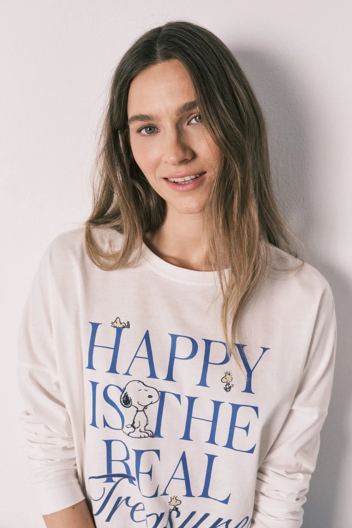 Women Secret Ivory Women Cotton Long Pyjamas Snoopy Happy SKU: 3133514_96 Image 04