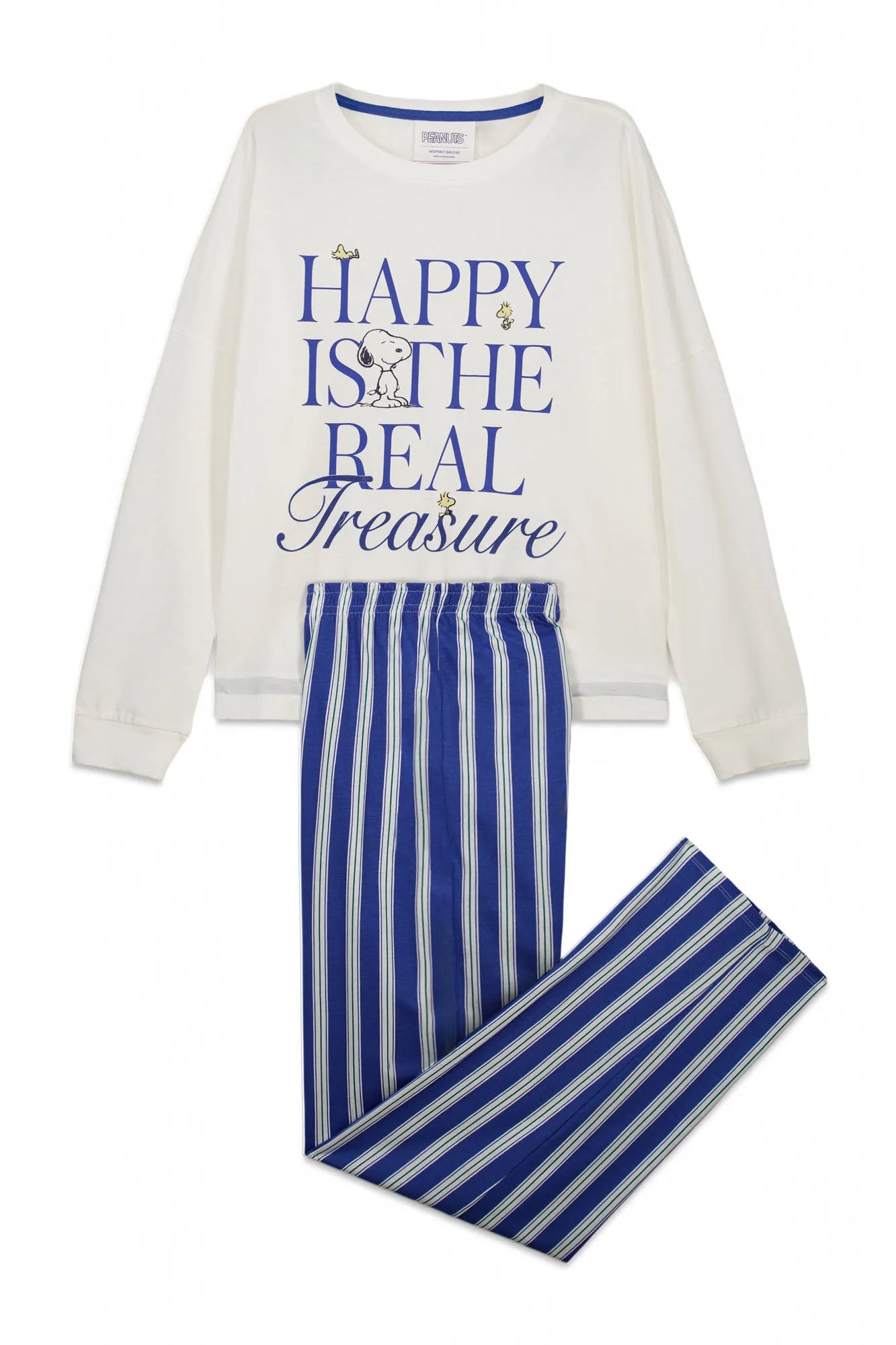 Women Secret Ivory Women Cotton Long Pyjamas Snoopy Happy SKU: 3133514_96 Image 07