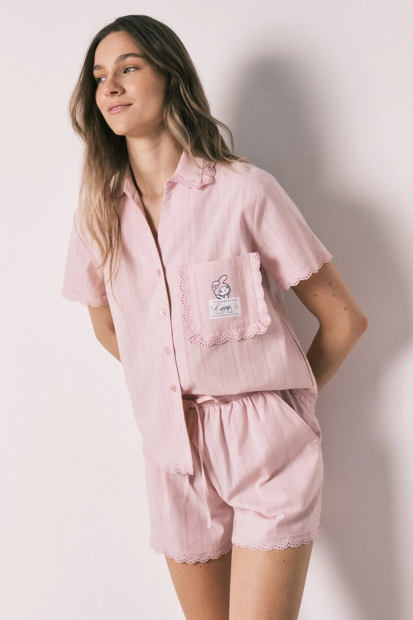 Women Secret Pink Women Cotton Classic Short Pyjamas My Melody SKU: 3133521_72 Image 01