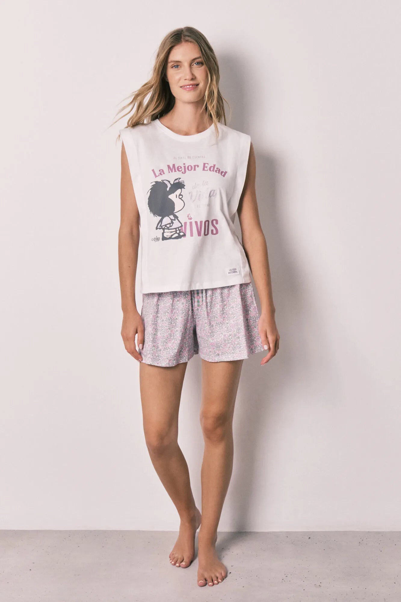 Women Secret Ivory Women Mafalda Cotton Short Pyjamas SKU: 3133527_96 Image 04