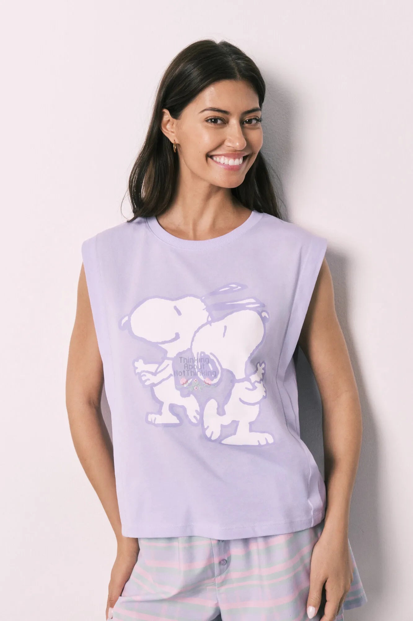 Women Secret Purple/Lilac Women Snoopy Cotton Short Pyjamas SKU: 3133534_76 Image 03