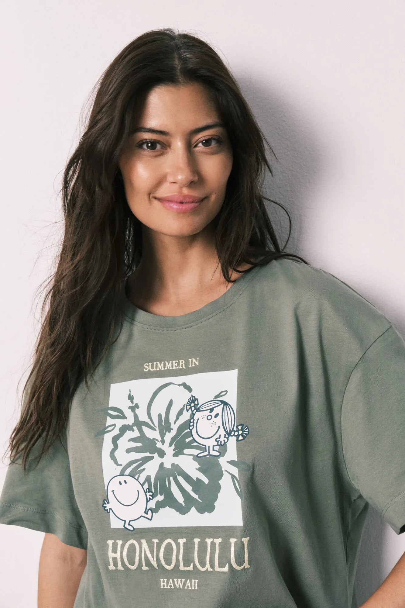 Women Secret Medium Khaki Women Little Missª Short Sleeve Long Pyjamas SKU: 3133541_92 Image 04