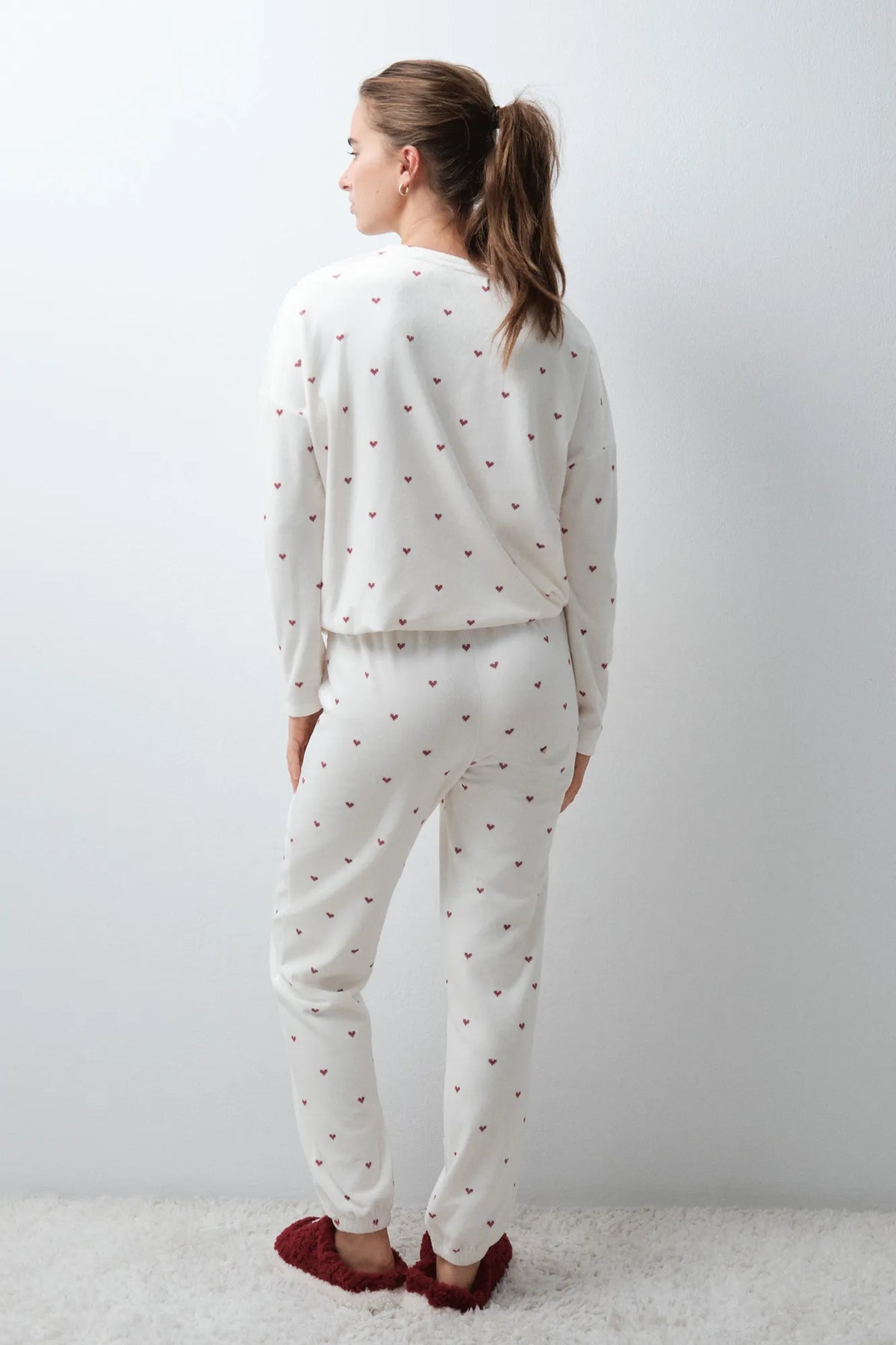 Women Secret White Print Women Heart Print Long Pyjamas SKU: 3134162_97 Image 04