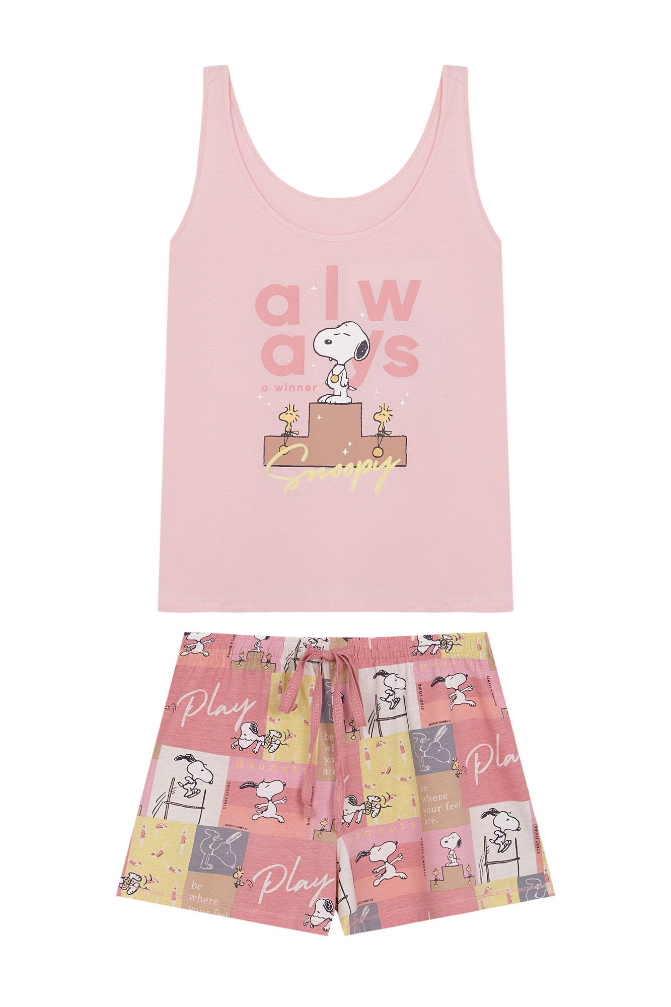 100% Snoopy Cotton Short Pajamas "Always"_07