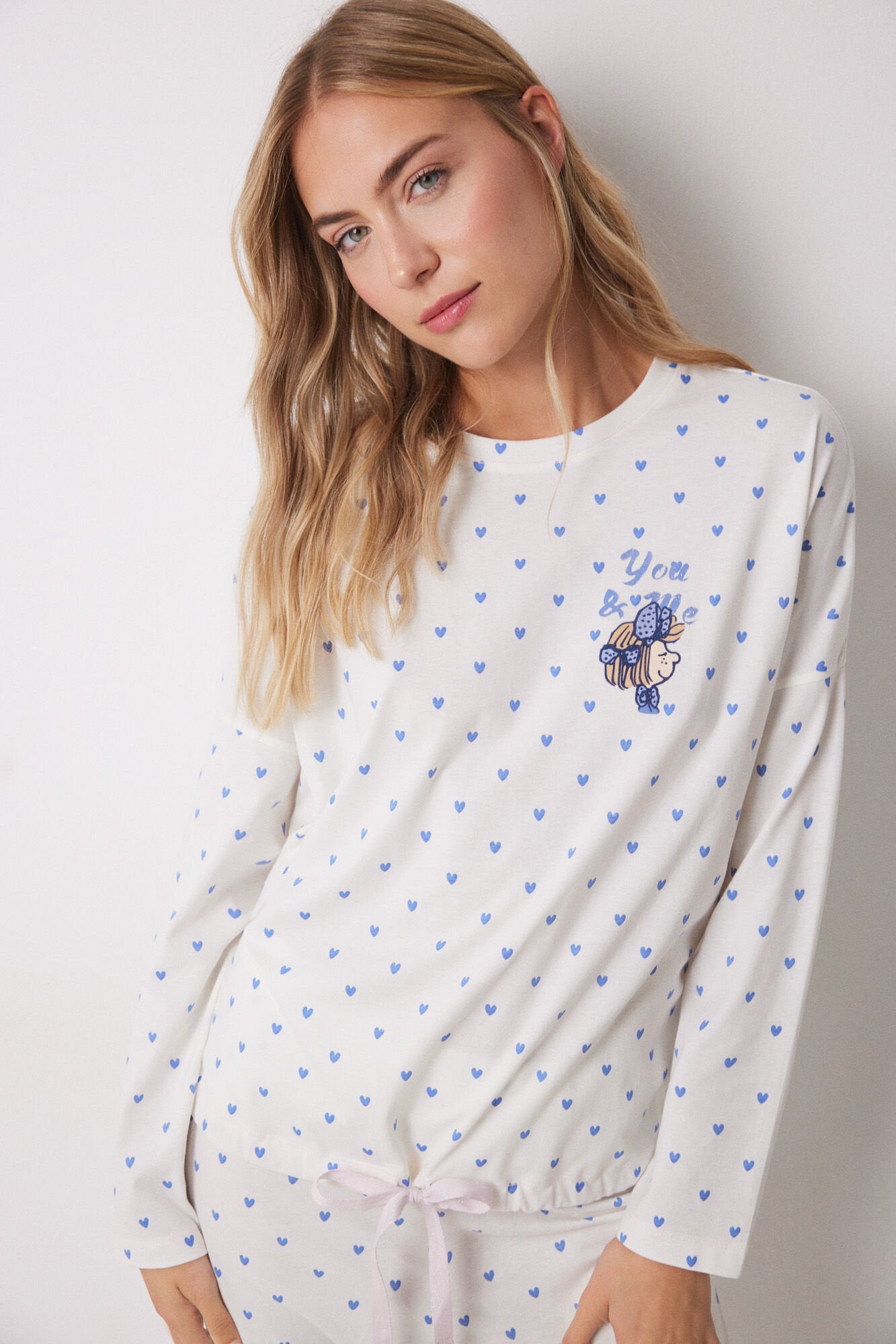 Women Secret_Long Pajamas 100% Cotton Hearts_3139836_97_02