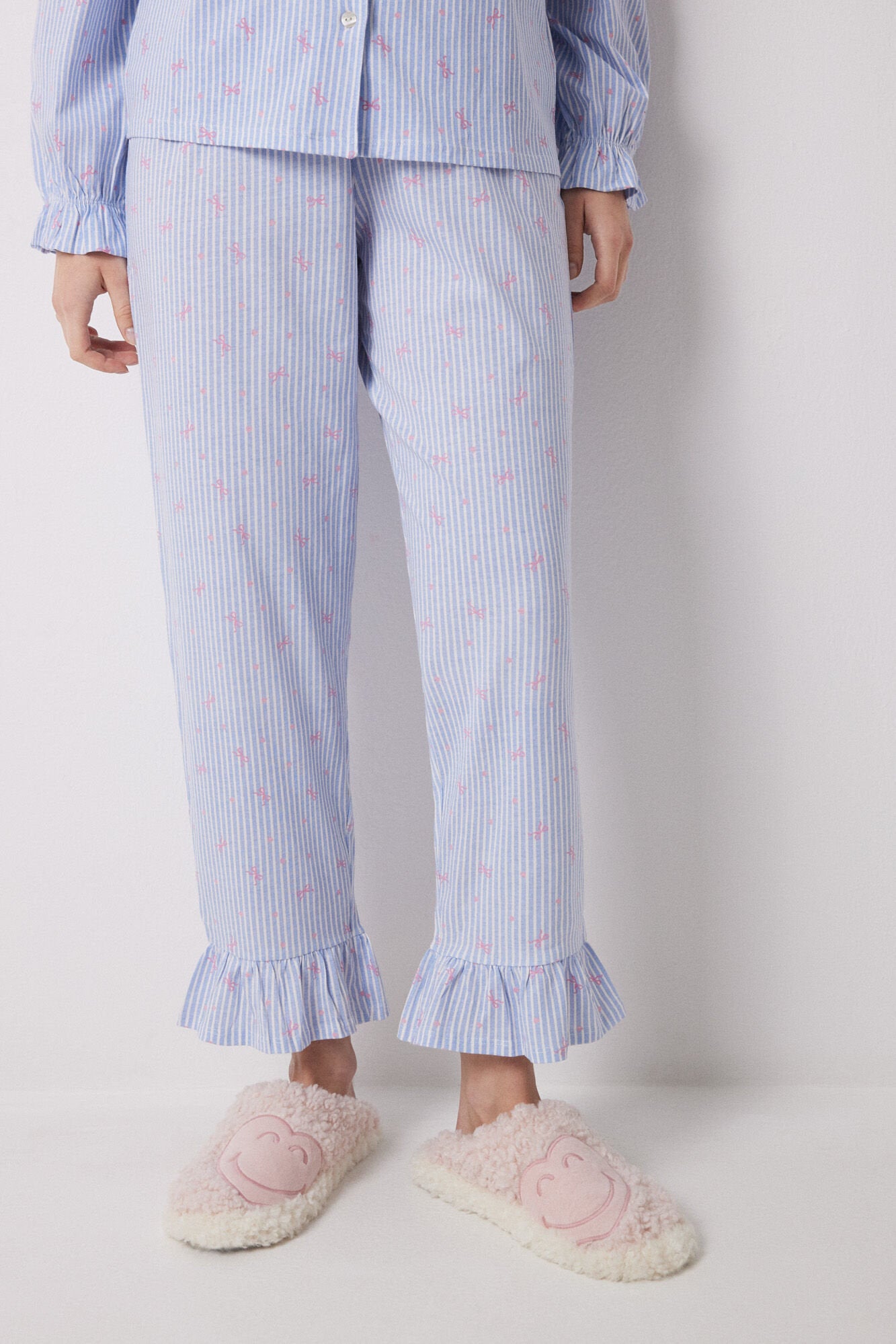 Women Secret_Long Shirt Pajamas 100% Cotton Blue Striped_3139837_19_05