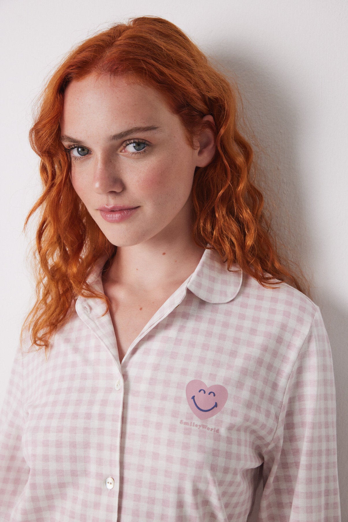 Women Secret_Long Shirt Pajamas 100% Cotton Pink Checkered_3139838_73_03