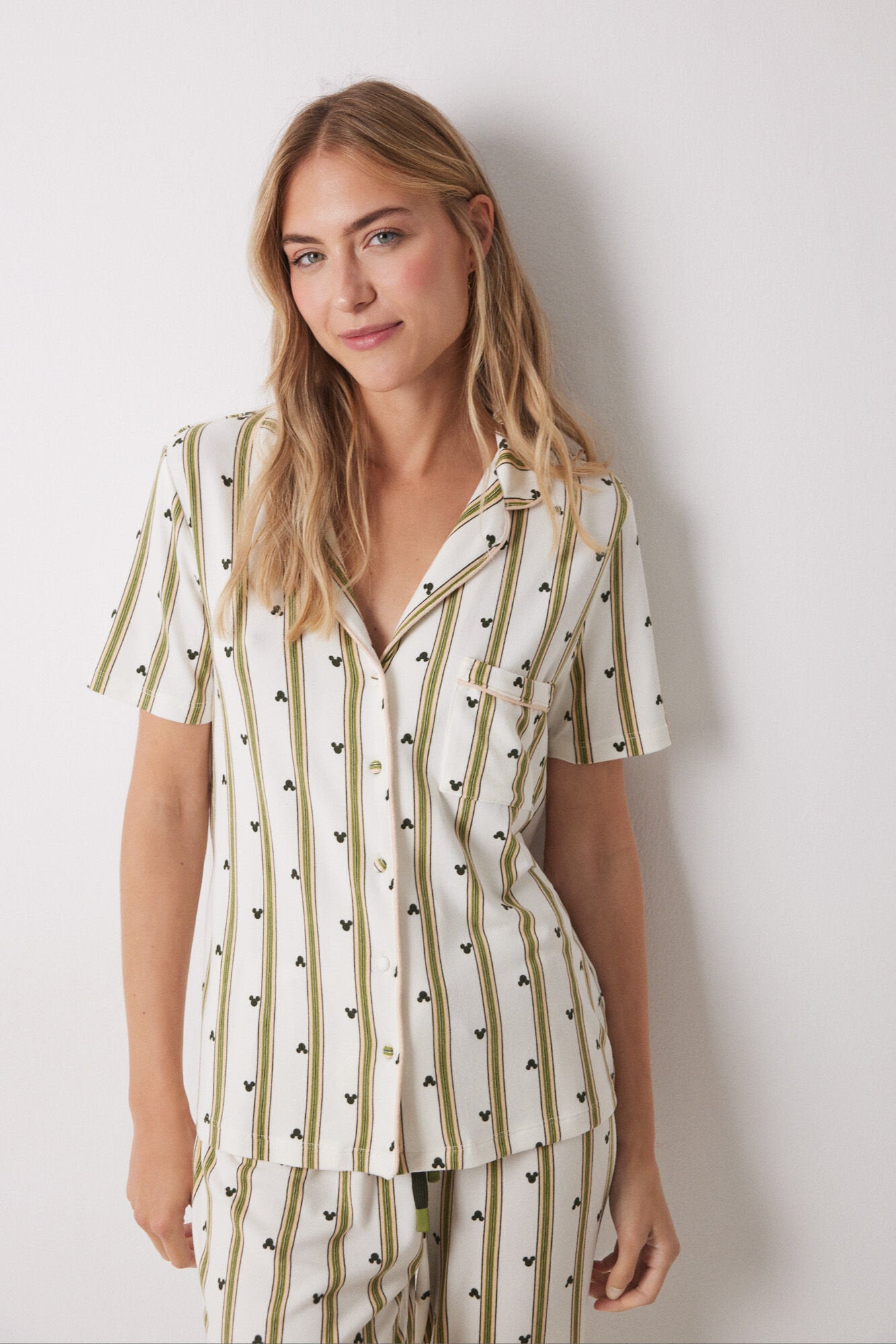 Women Secret_Mickey Mouse Striped Shirt Pajamas_3139841_98_03