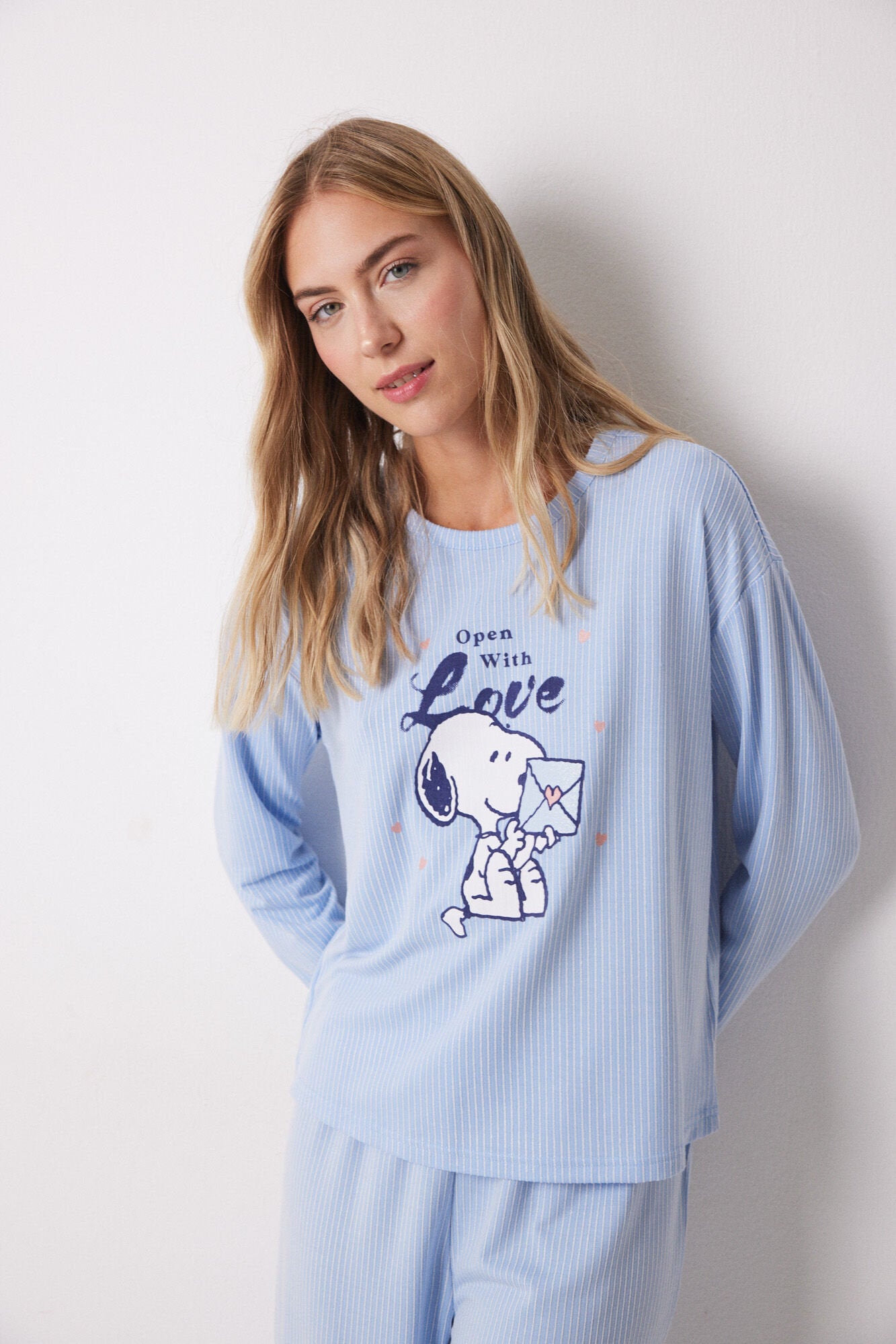 Women Secret_Snoopy Ribbed Texture Long Pajamas_3139842_16_03