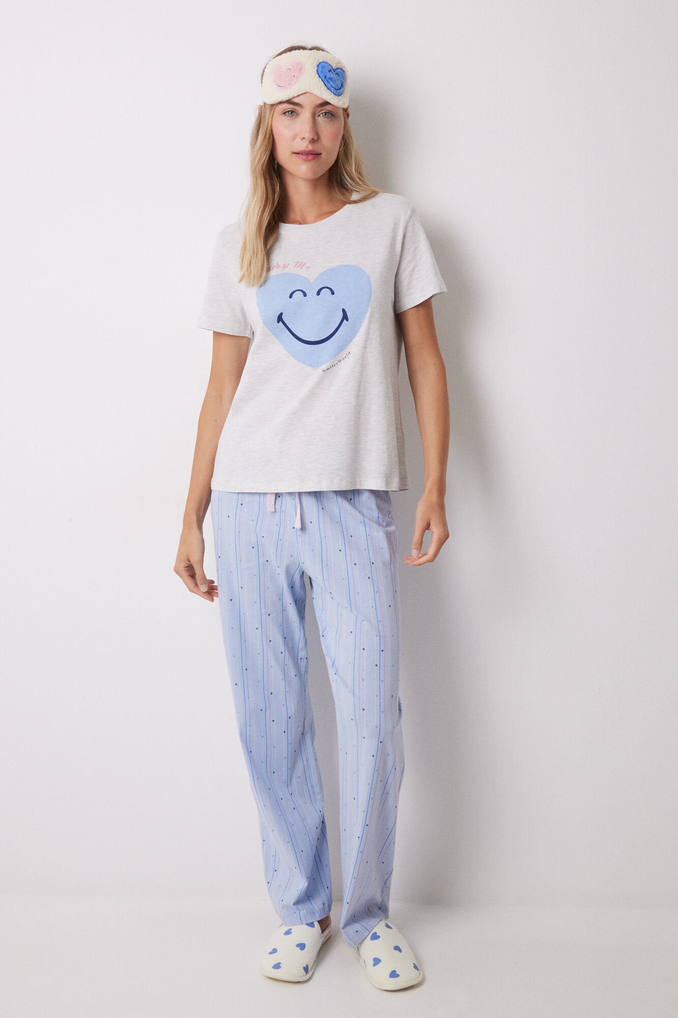 Women Secret_100% Cotton Blue Heart Pajamas_3139849_48_01
