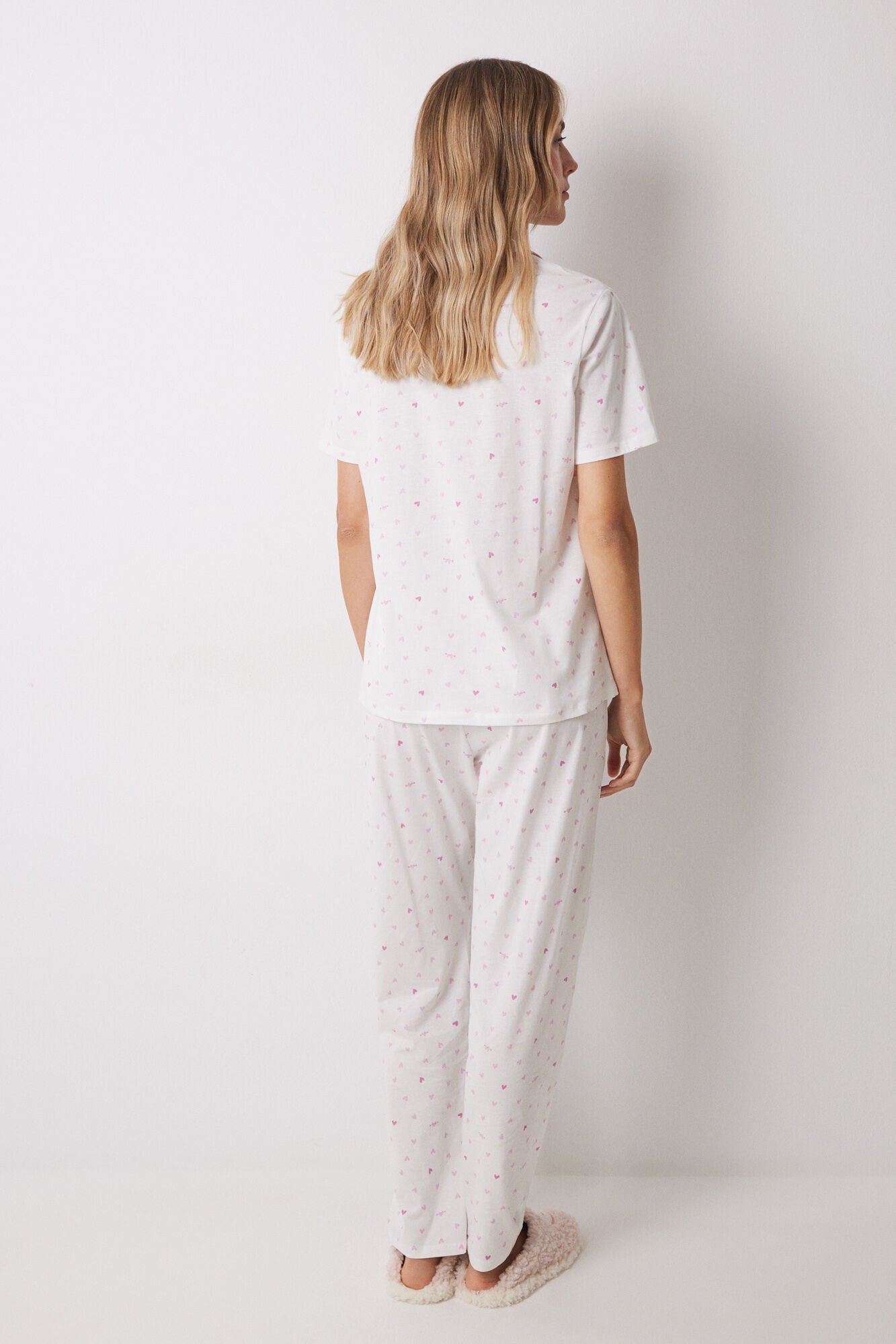 Women Secret_100% Cotton Shirt Pajamas with Pink Hearts_3139851_73_06