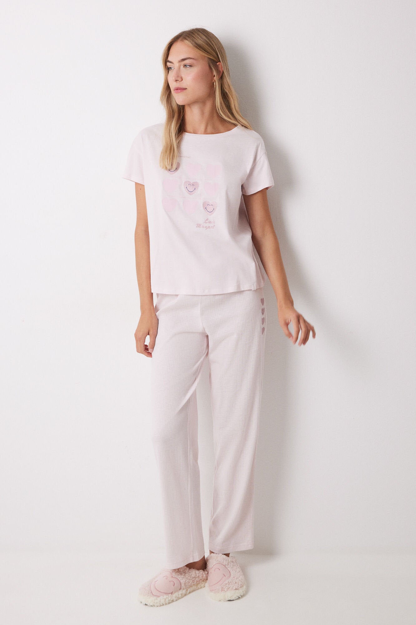 Women Secret_100% Cotton Pink Heart Pajamas_3139852_71_01