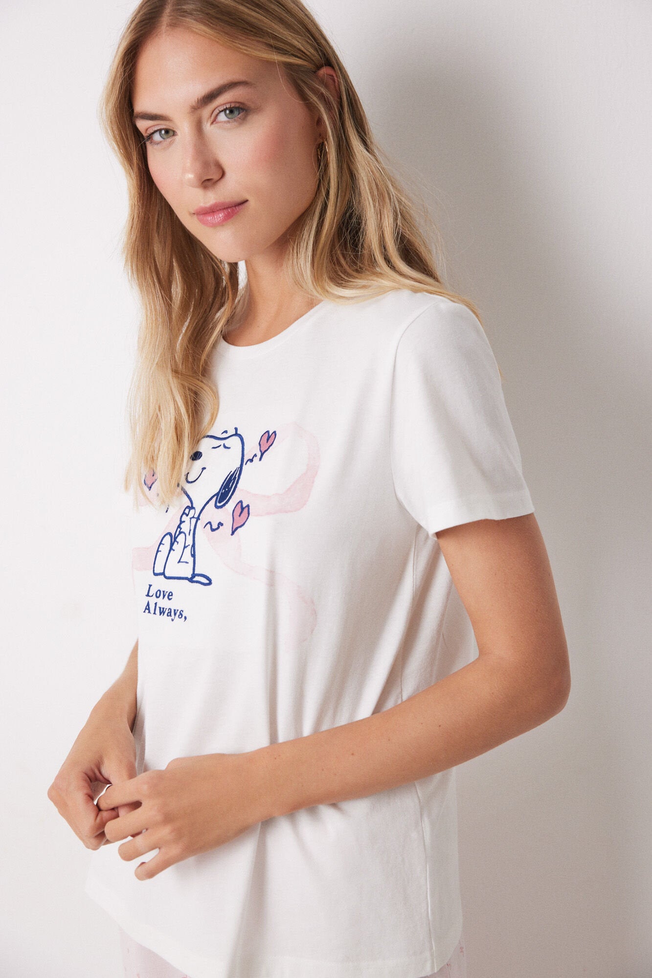 Women Secret_100% Cotton White and Pink Capri Pajamas_3139853_96_03