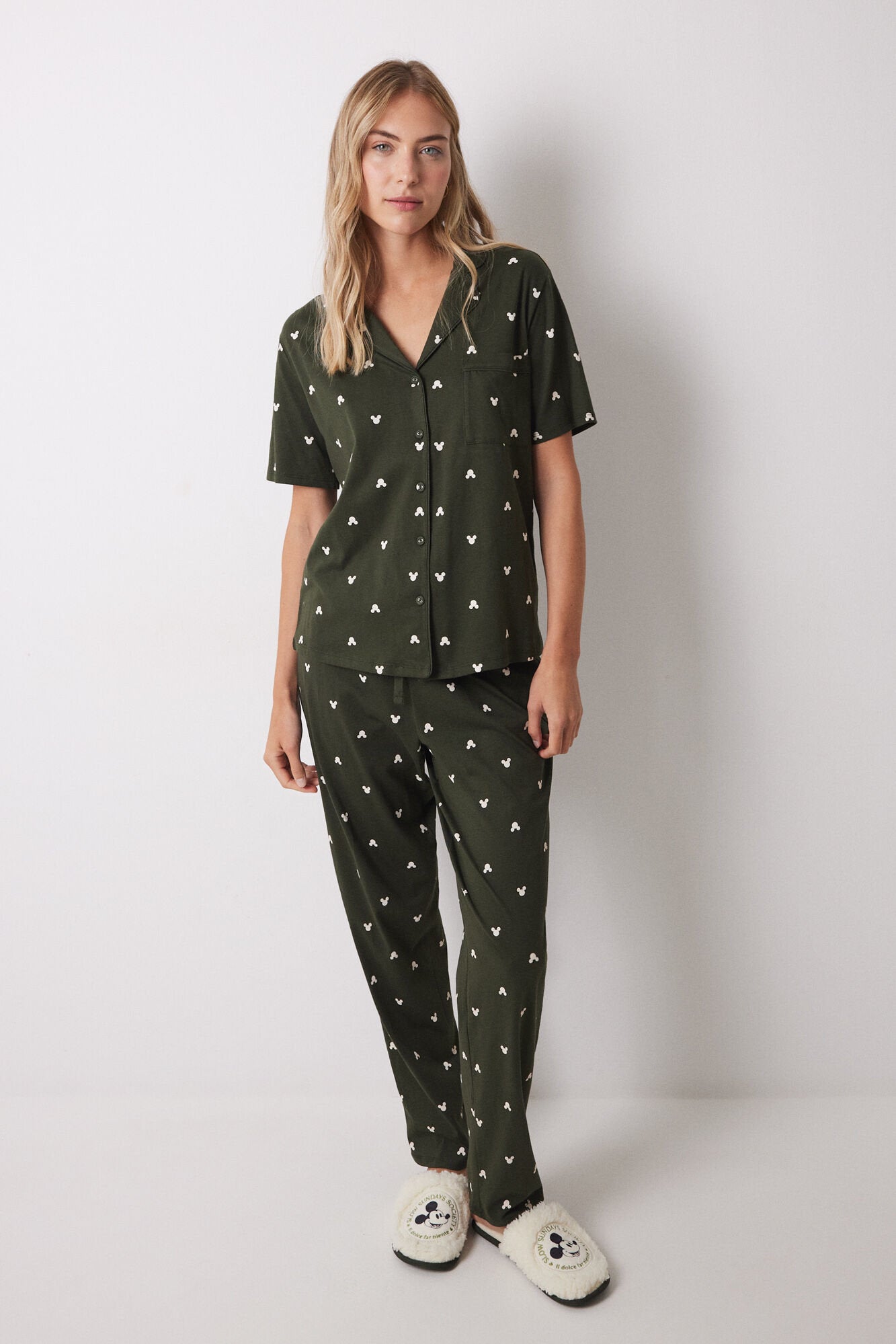 Women Secret_Cotton Shirt Pajamas with Mickey Mouse Logo_3139854_91_01