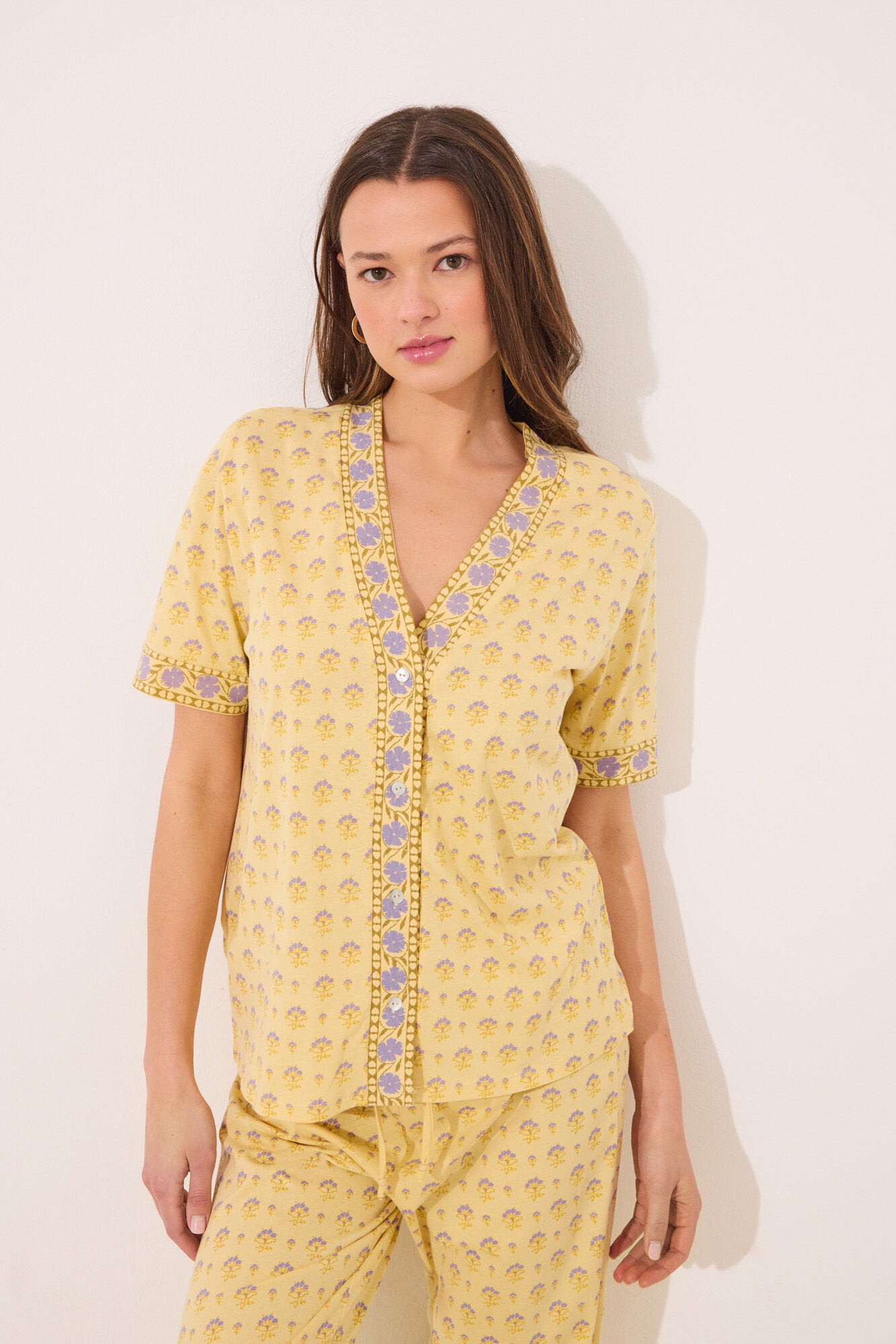 Women Secret_100% Cotton Yellow Flower Print Pyjamas_3139865_09_03