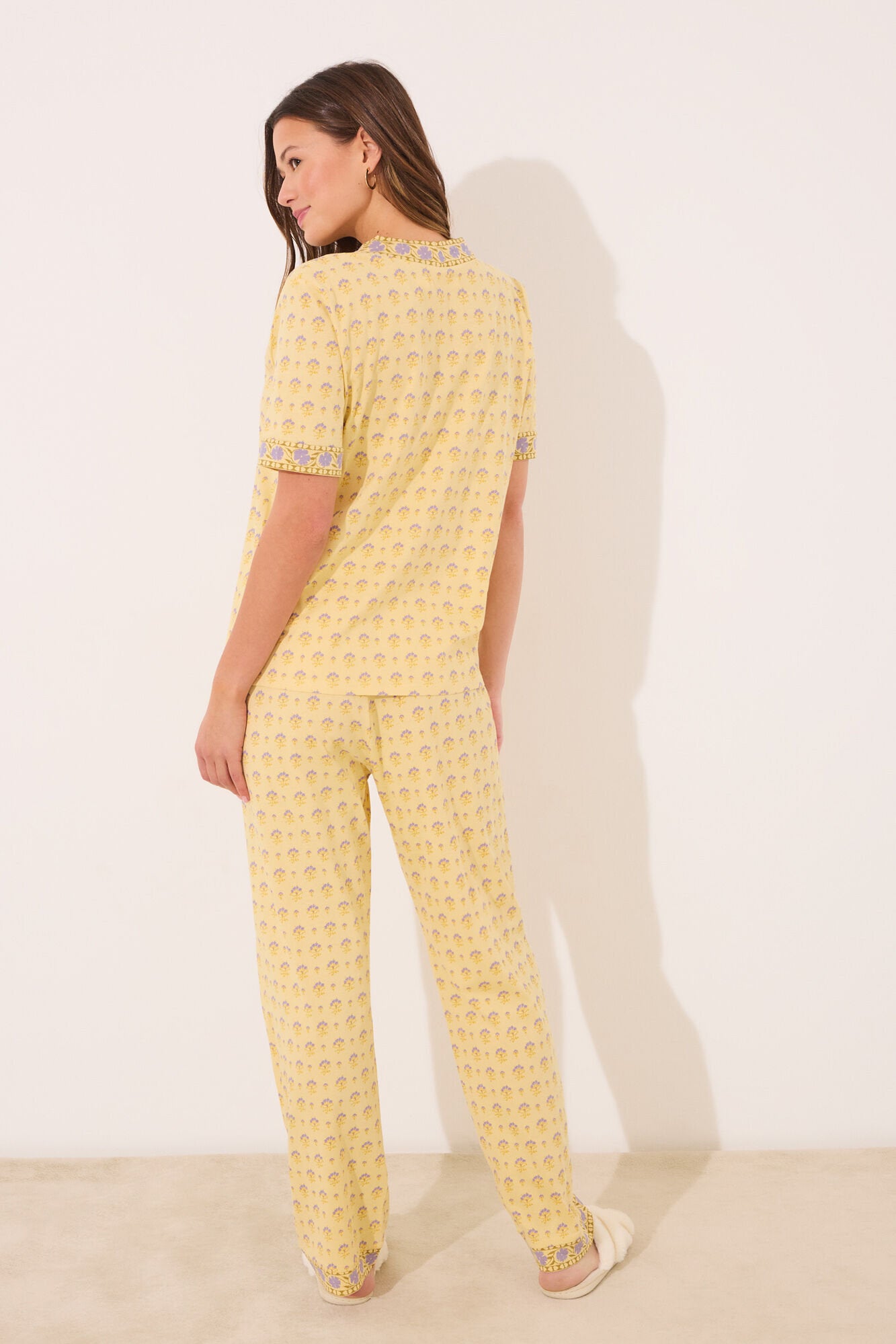 Women Secret_100% Cotton Yellow Flower Print Pyjamas_3139865_09_05