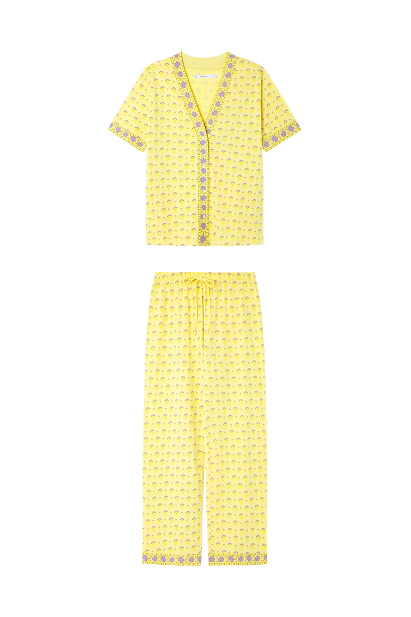 Women Secret_100% Cotton Yellow Flower Print Pyjamas_3139865_09_07