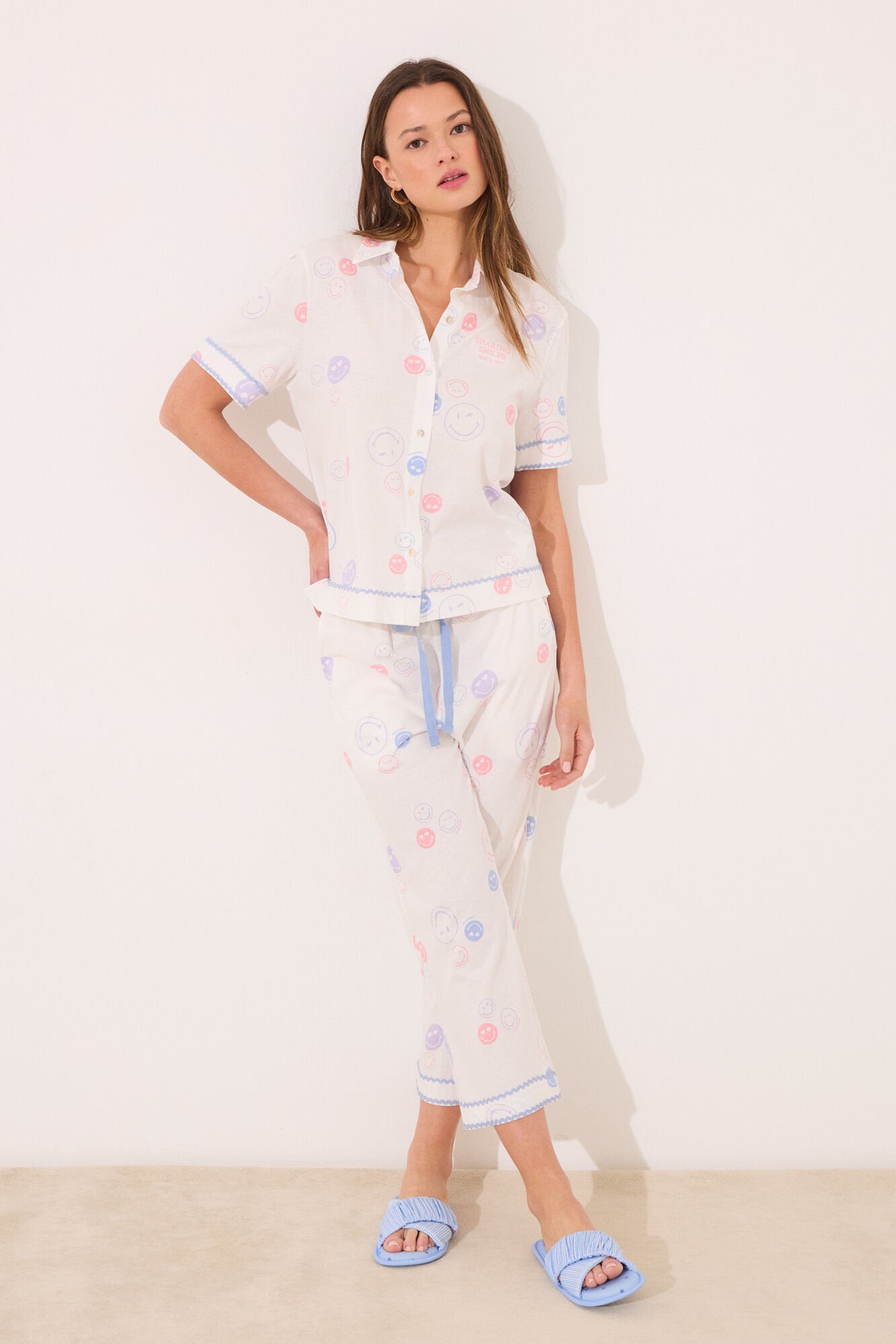 Women Secret_100% Cotton Smiley Classic Pyjamas_3139881_96_01