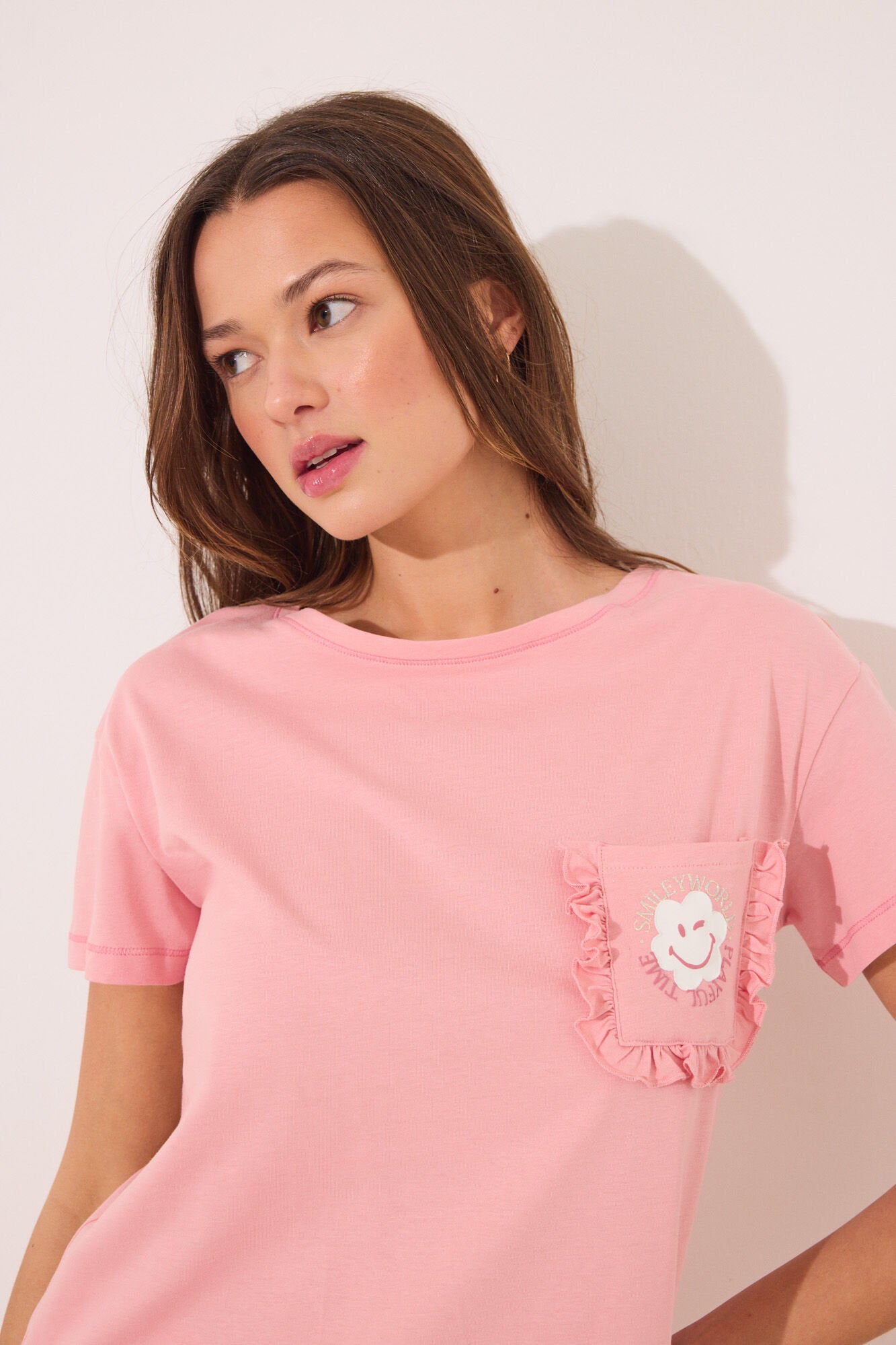 Women Secret_100% Cotton Pink Smiley Pyjamas_3139882_71_03