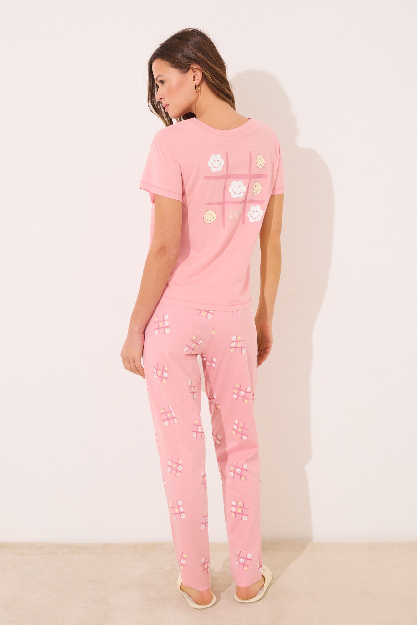 Women Secret_100% Cotton Pink Smiley Pyjamas_3139882_71_05