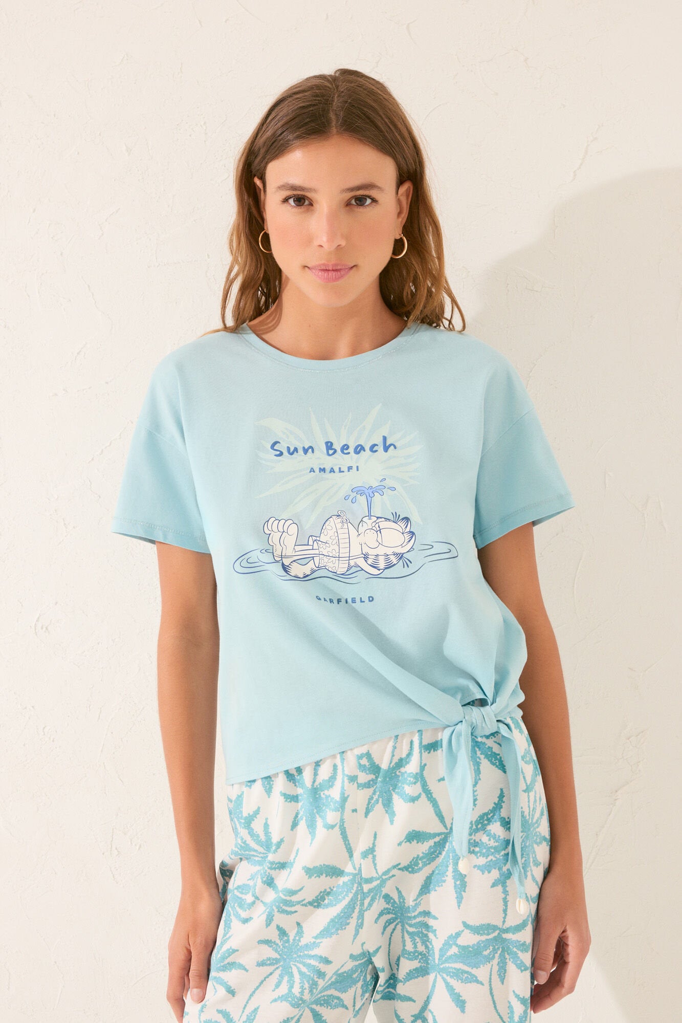 Women Secret_Garfield Green Long Pyjamas_3139888_26_03