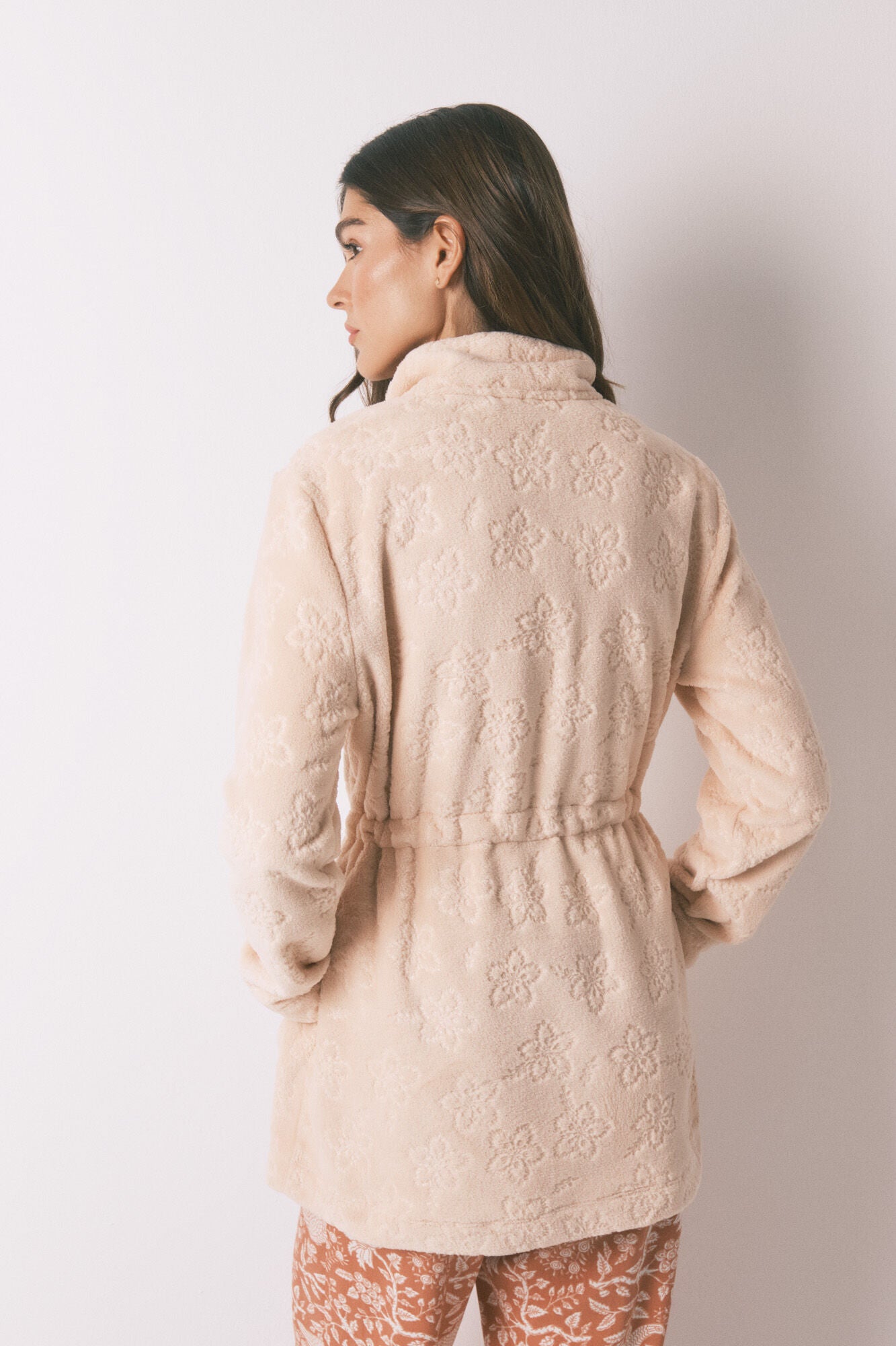 Women Secret_Orange_Orange Floral Fleece Midi Robe_3142297_64_05