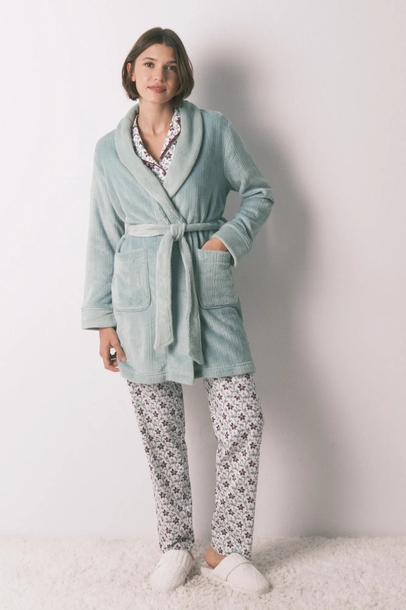 Women Secret_Dark Blue_Fleece Fabric Crossover Midi Robe_3142312_11_03