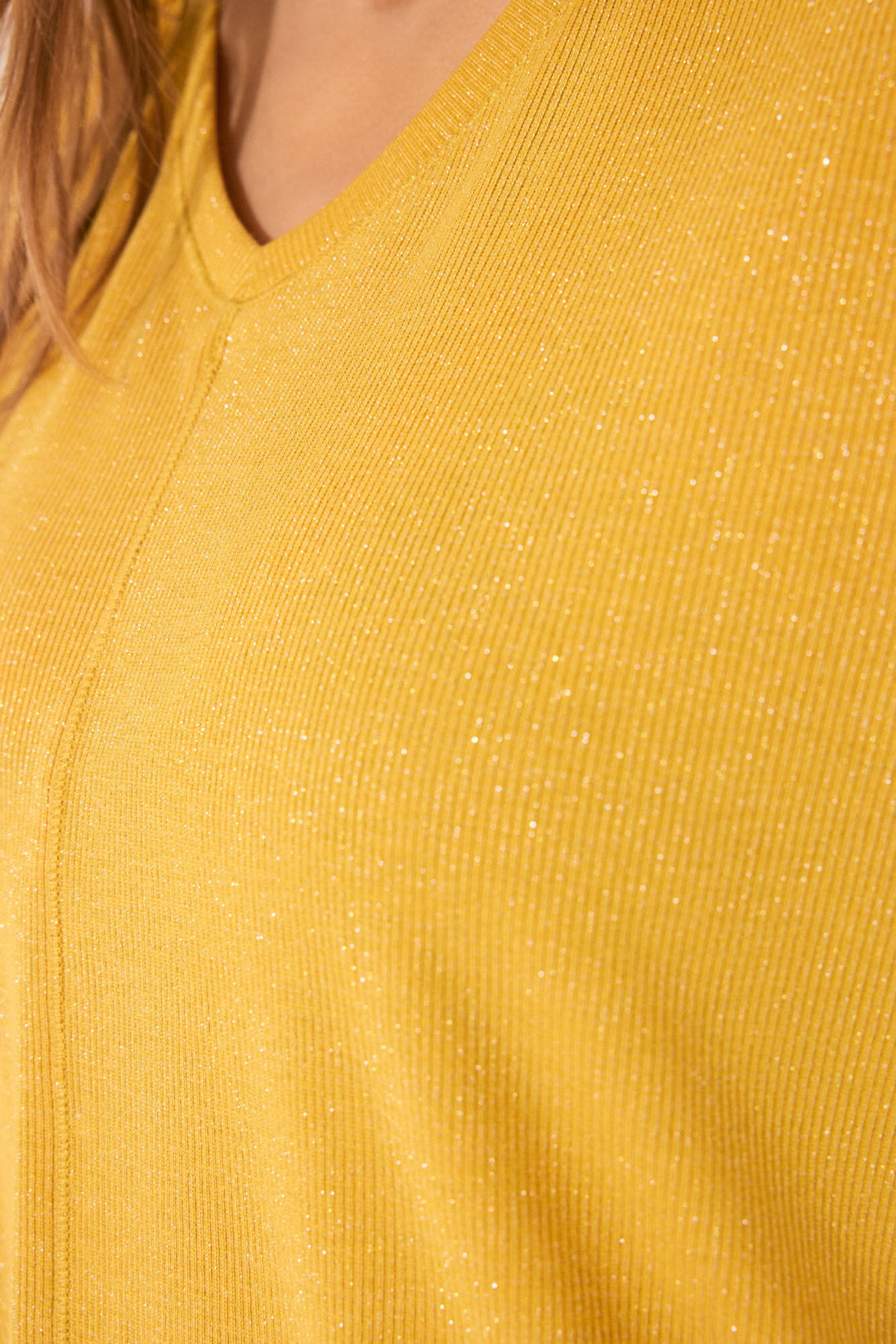 Women Secret_Short Sleeve Ribbed T-Shirt with Gold Lurex_3272260_08_02