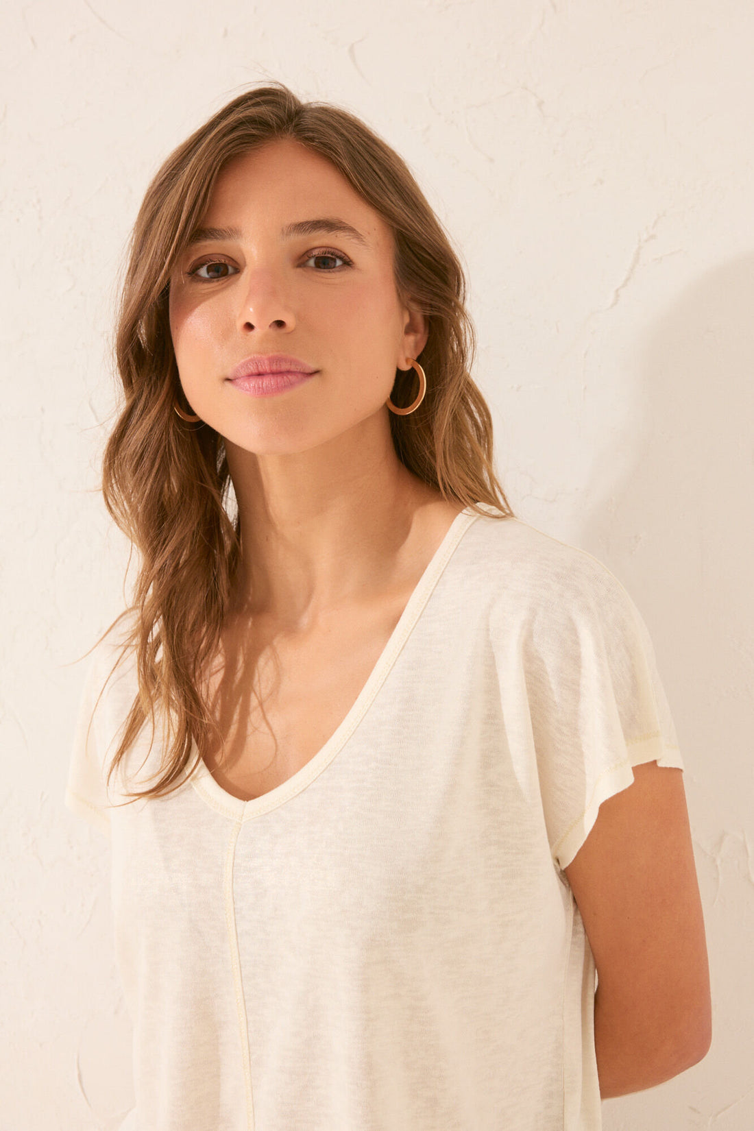 Women Secret_100% Ivory Cotton Sleeves T-Shirt_3272263_96_02