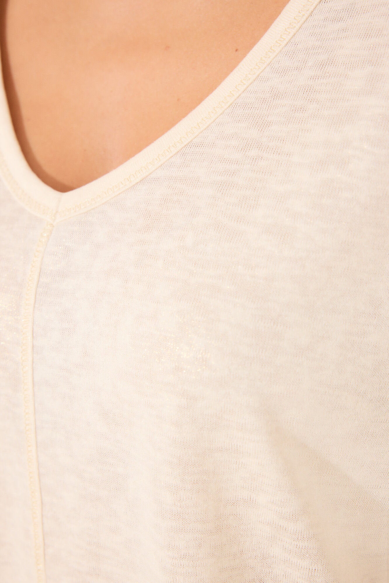 Women Secret_100% Ivory Cotton Sleeves T-Shirt_3272263_96_03