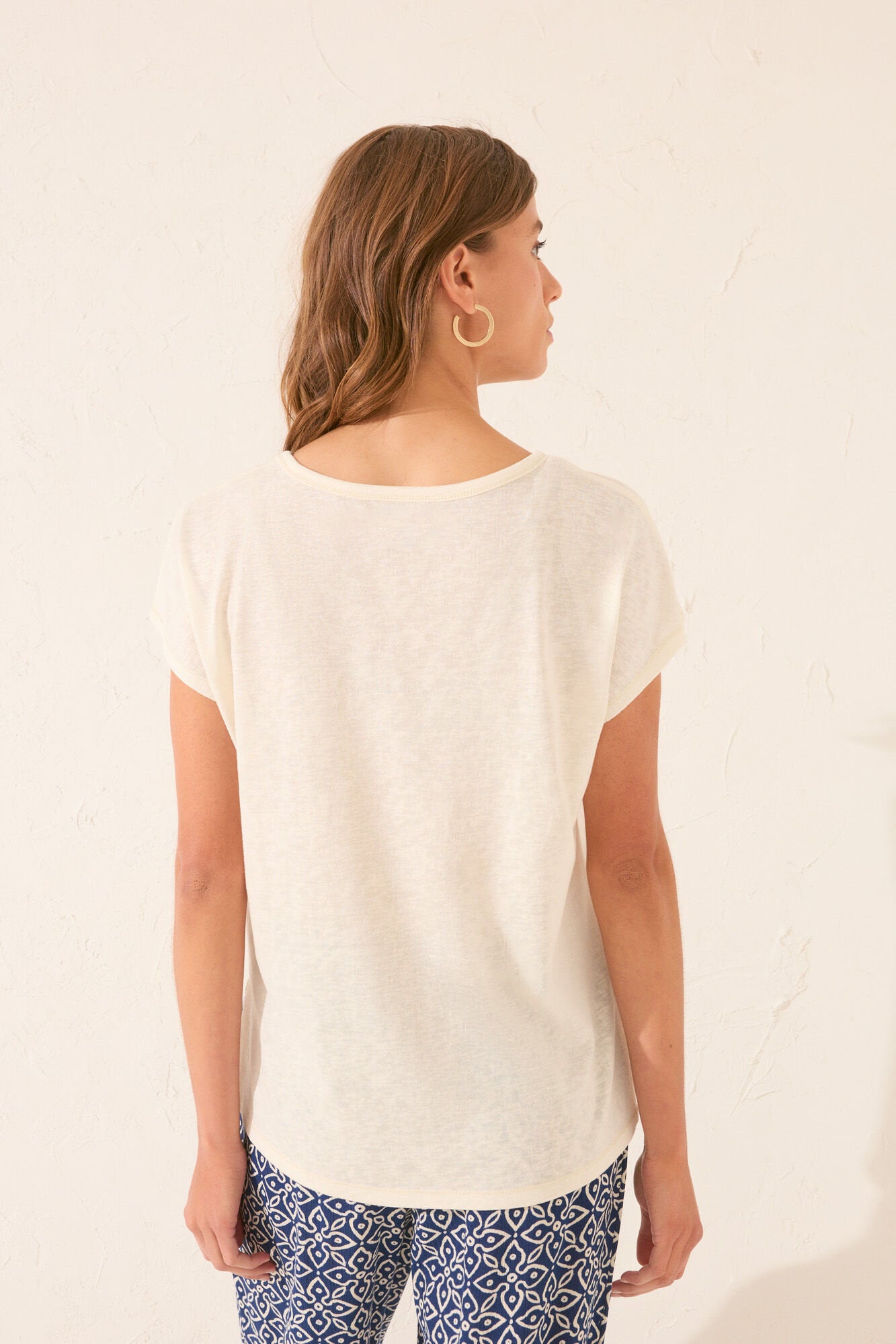 Women Secret_100% Ivory Cotton Sleeves T-Shirt_3272263_96_04