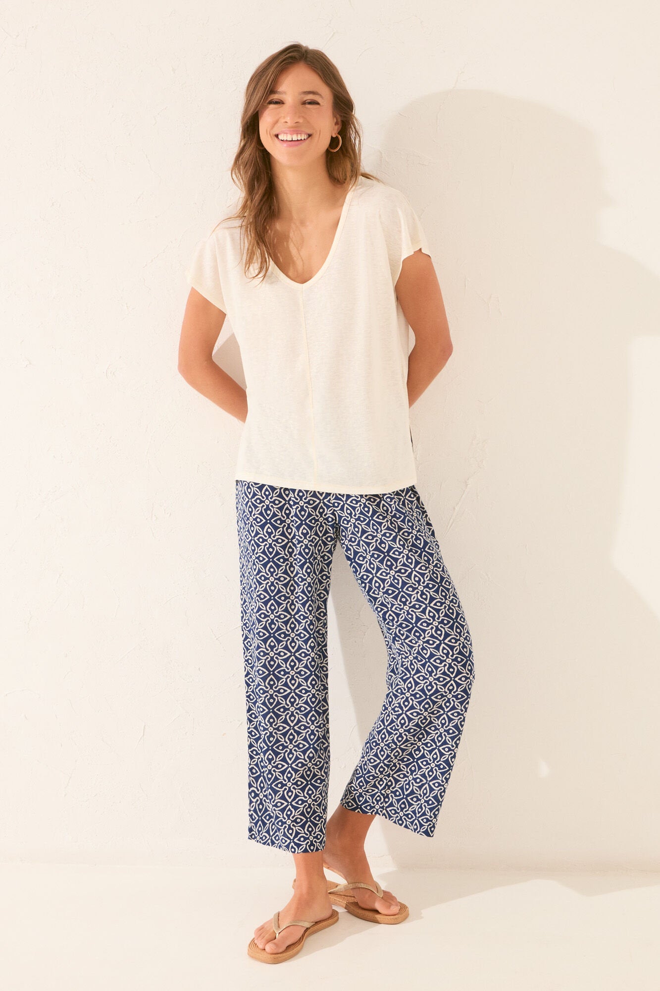 Women Secret_100% Ivory Cotton Sleeves T-Shirt_3272263_96_05