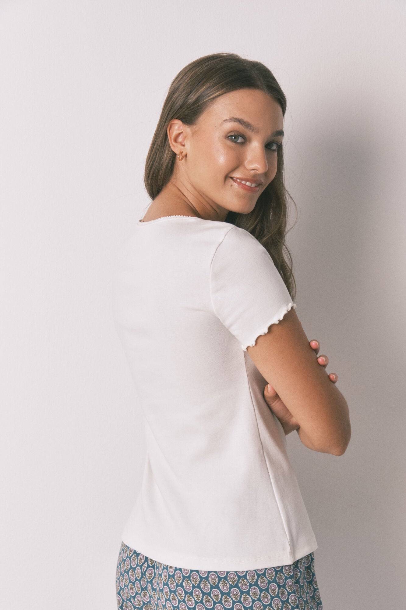 Women Secret_Ivory_White Cotton Short Sleeve T-Shirt_3272276_96_05
