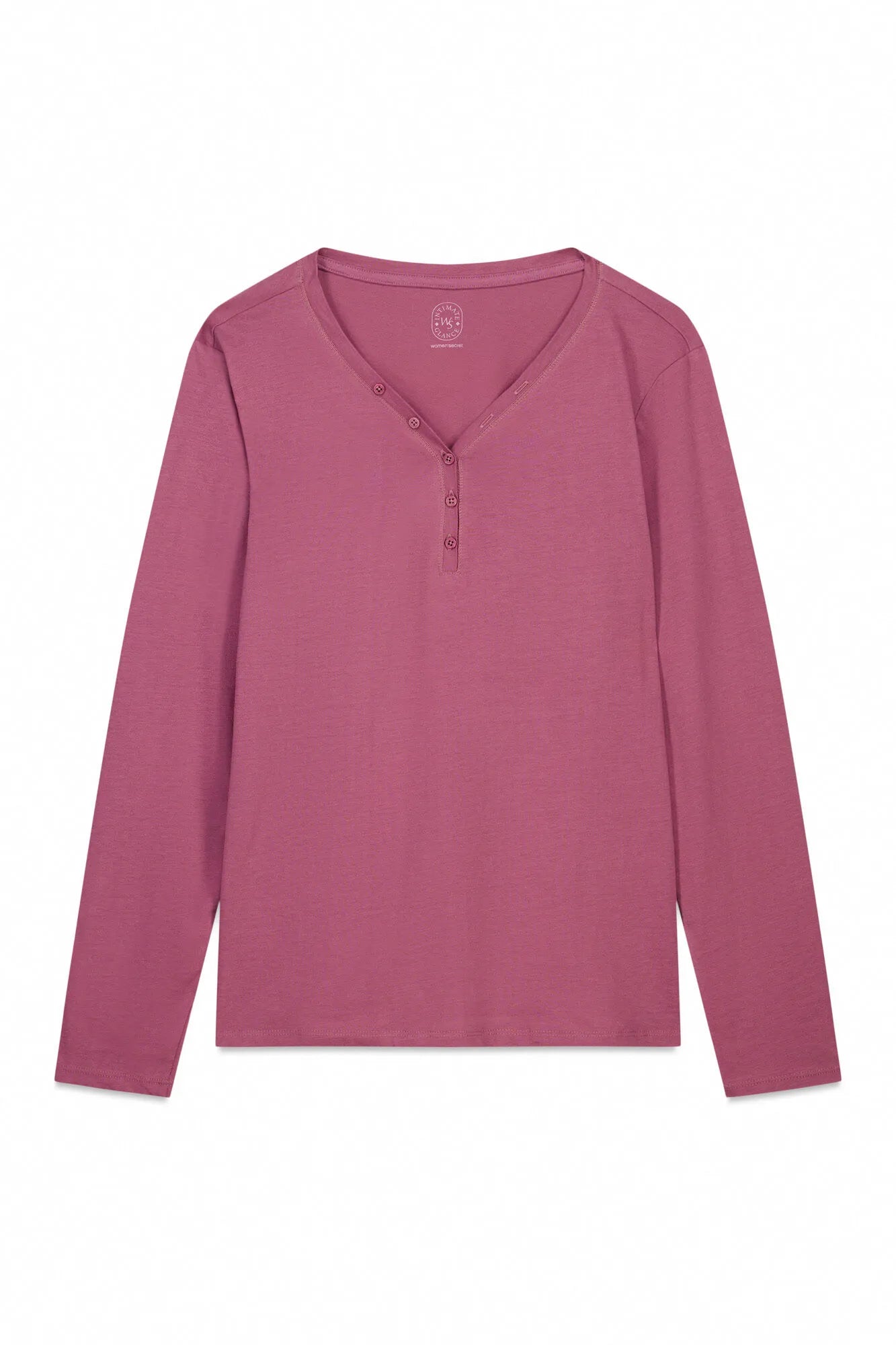 Women Secret_Wine_Long Sleeve Brushed Cotton Maroon T-Shirt_3272281_88_05