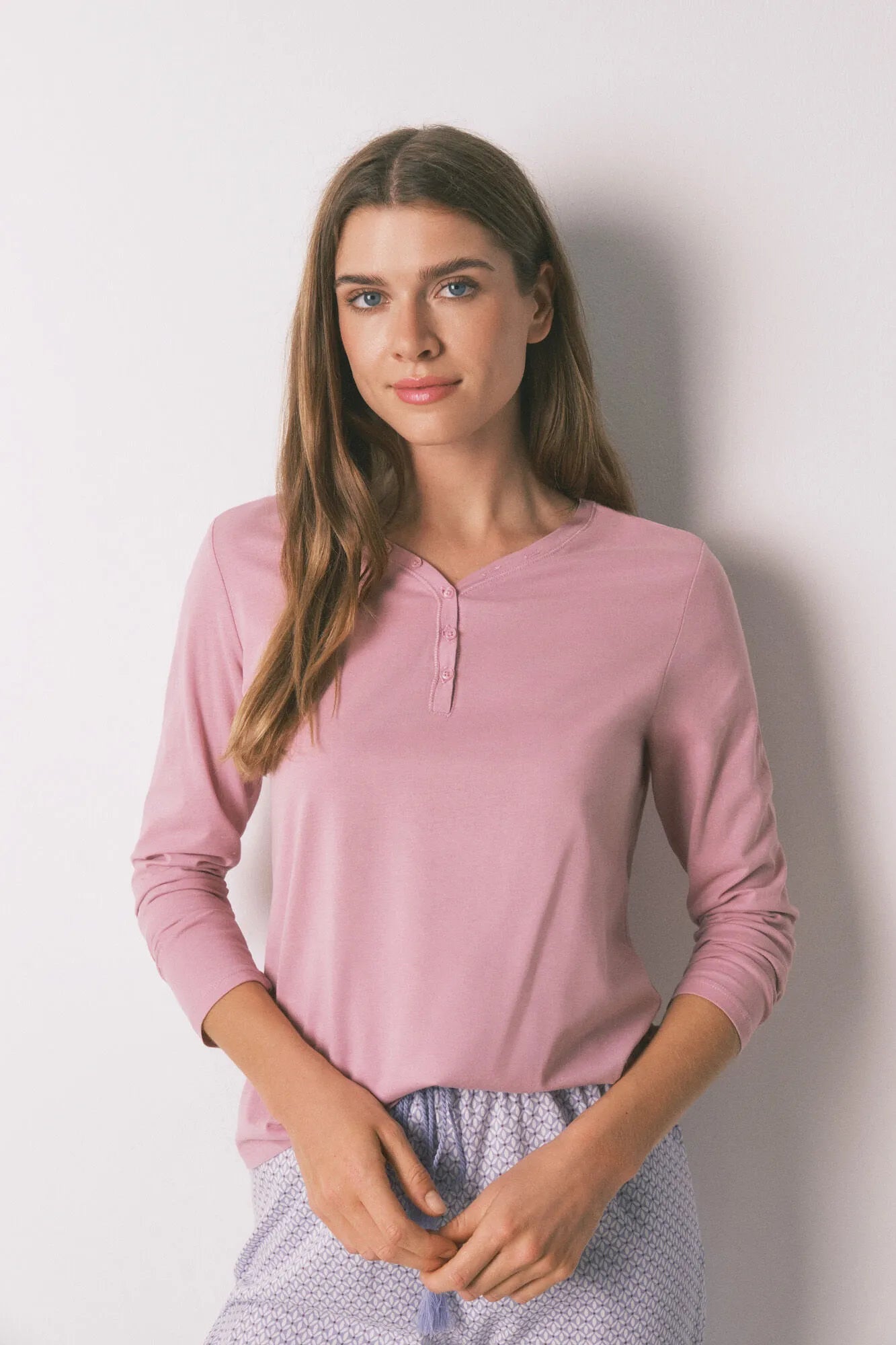 Women Secret_Pink_Pink Brushed Cotton Short Sleeve T-Shirt_3272282_71_01