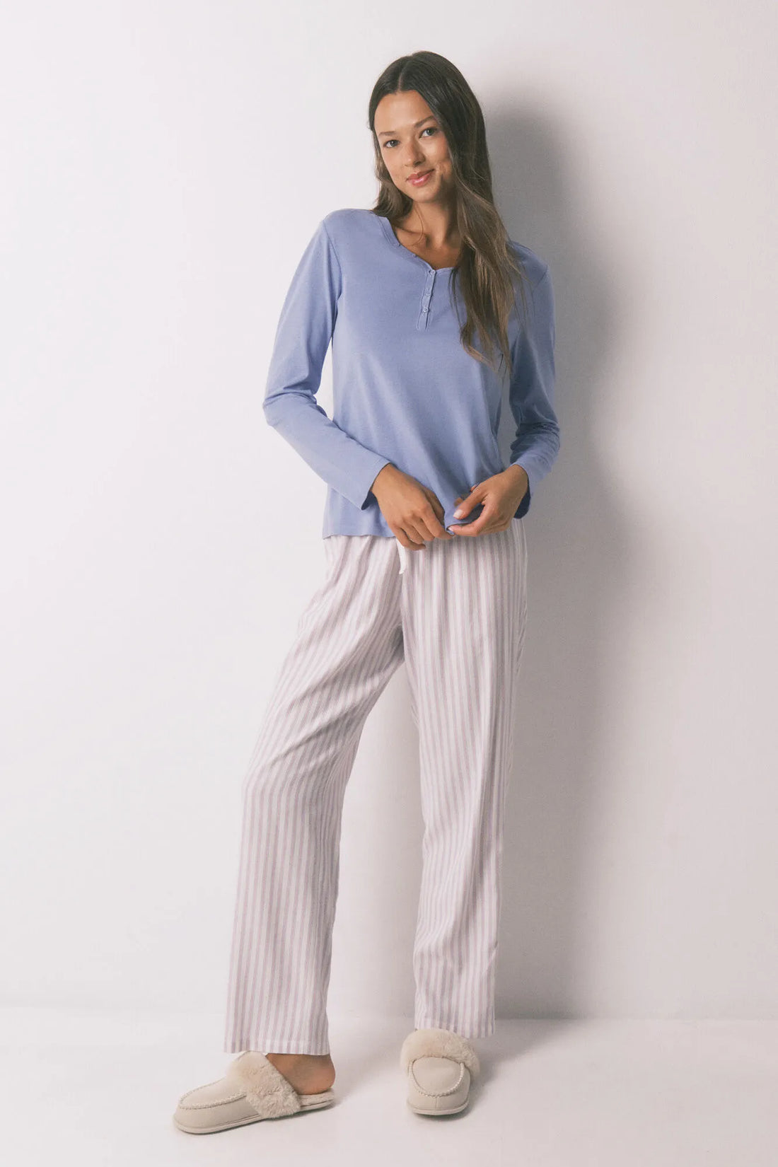 Women Secret_Pink_Lilac Brushed Cotton Short Sleeve T-Shirt_3272283_75_02