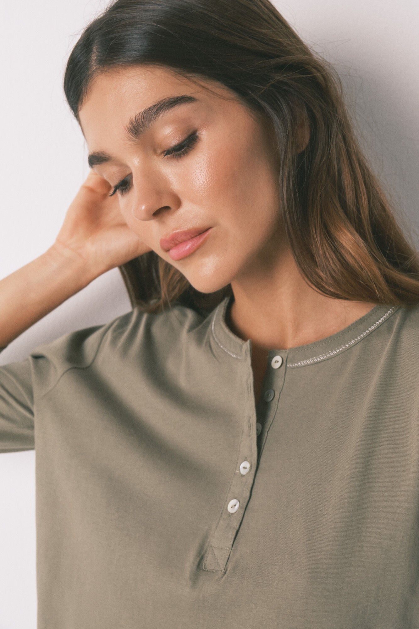 Women Secret_Light Khaki_100% Cotton Khaki _ Sleeve T-Shirt_3272284_94_03