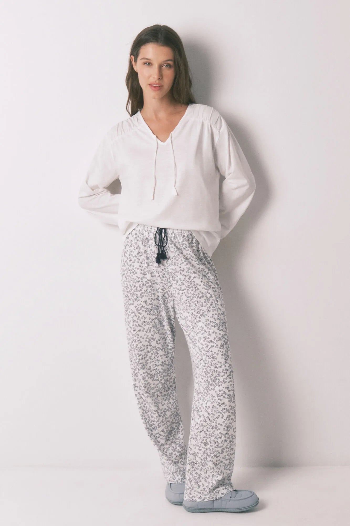 Women Secret_Ivory_White Cotton Ruched Long Sleeve T-Shirt_3273277_96_04