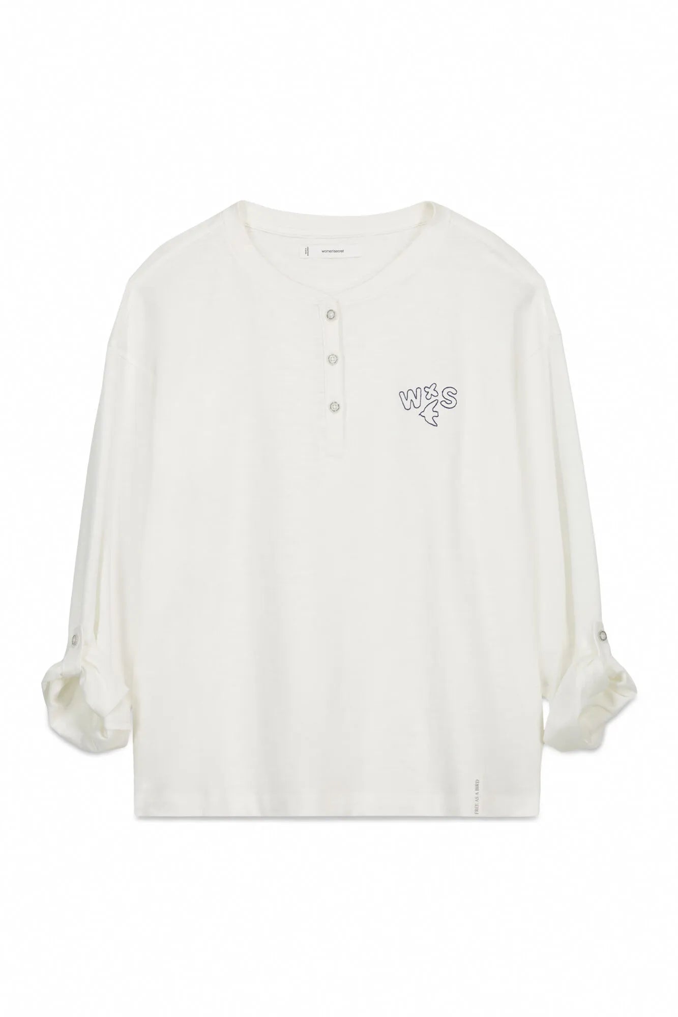 Women Secret_Ivory_White 100% Cotton Long Sleeve T-Shirt_3273281_96_06