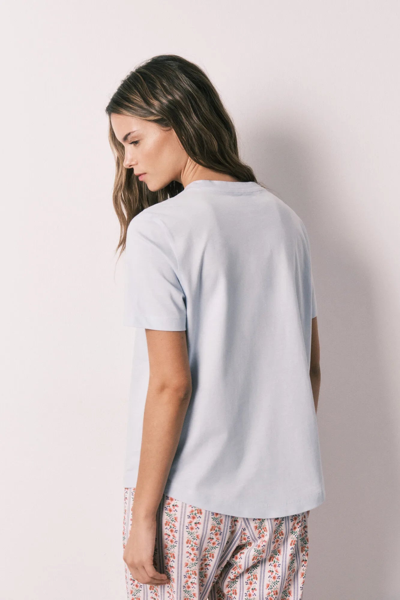 Women Secret Medium Blue Women Blue 100% Cotton Short Sleeve T-Shirt SKU: 3273294_12 Image 05