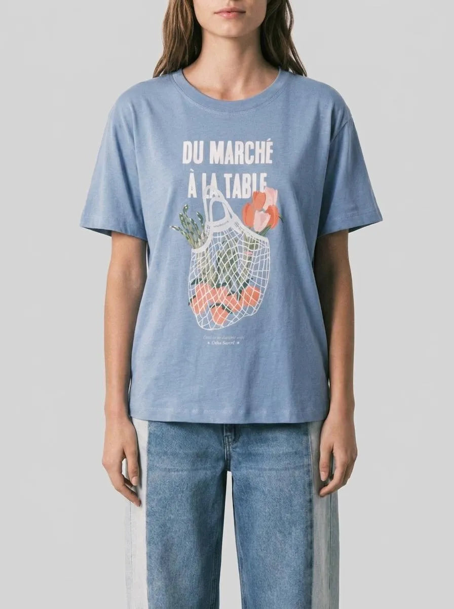 Women Secret Light Blue Women Blue 100% Cotton Short Sleeve T-Shirt SKU: 3273295_16 Image 00