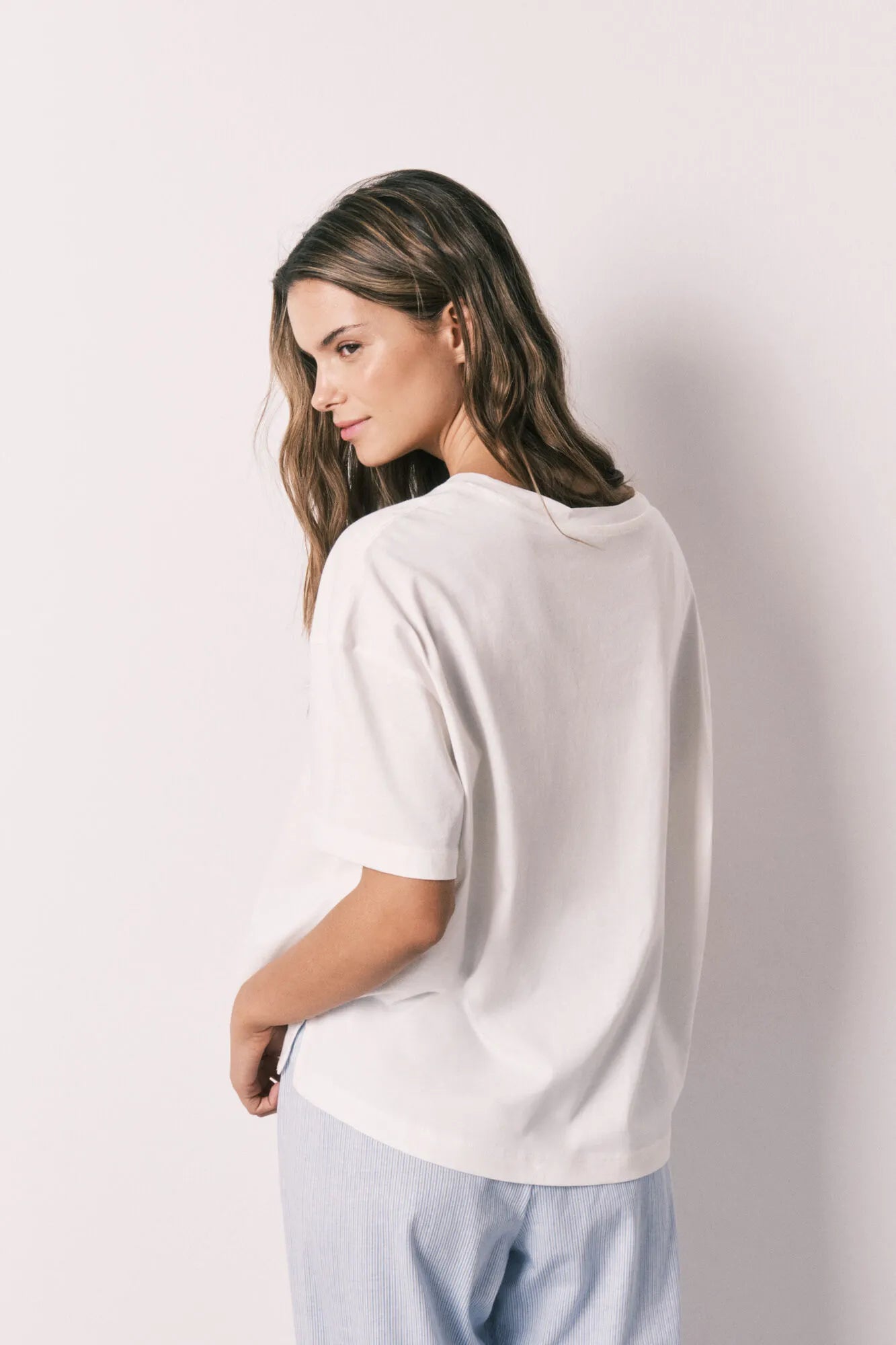Women Secret Ivory Women White 100% Cotton Short Sleeve T-Shirt SKU: 3273297_96 Image 03