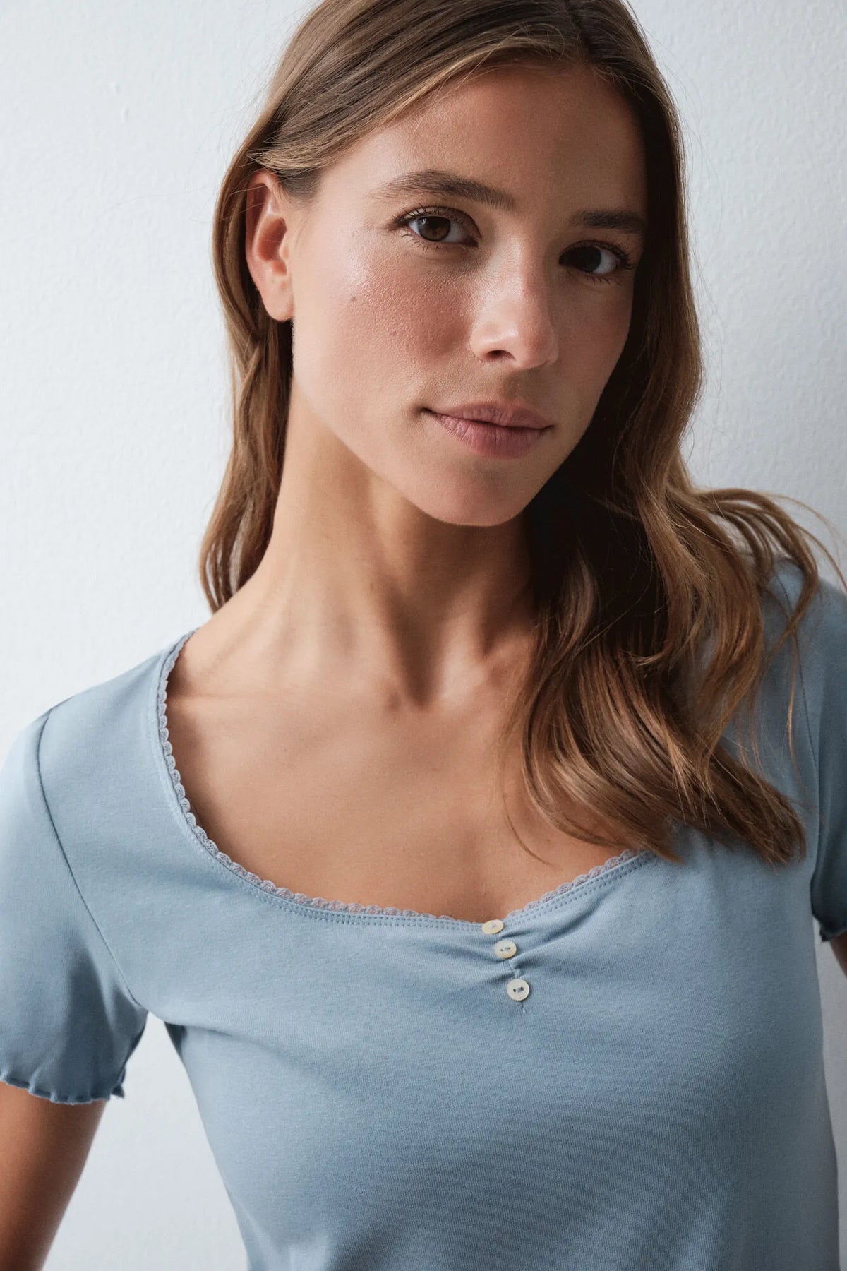 Women Secret Medium Blue Women Blue Cotton Short Sleeve T-Shirt SKU: 3274524_12 Image 01
