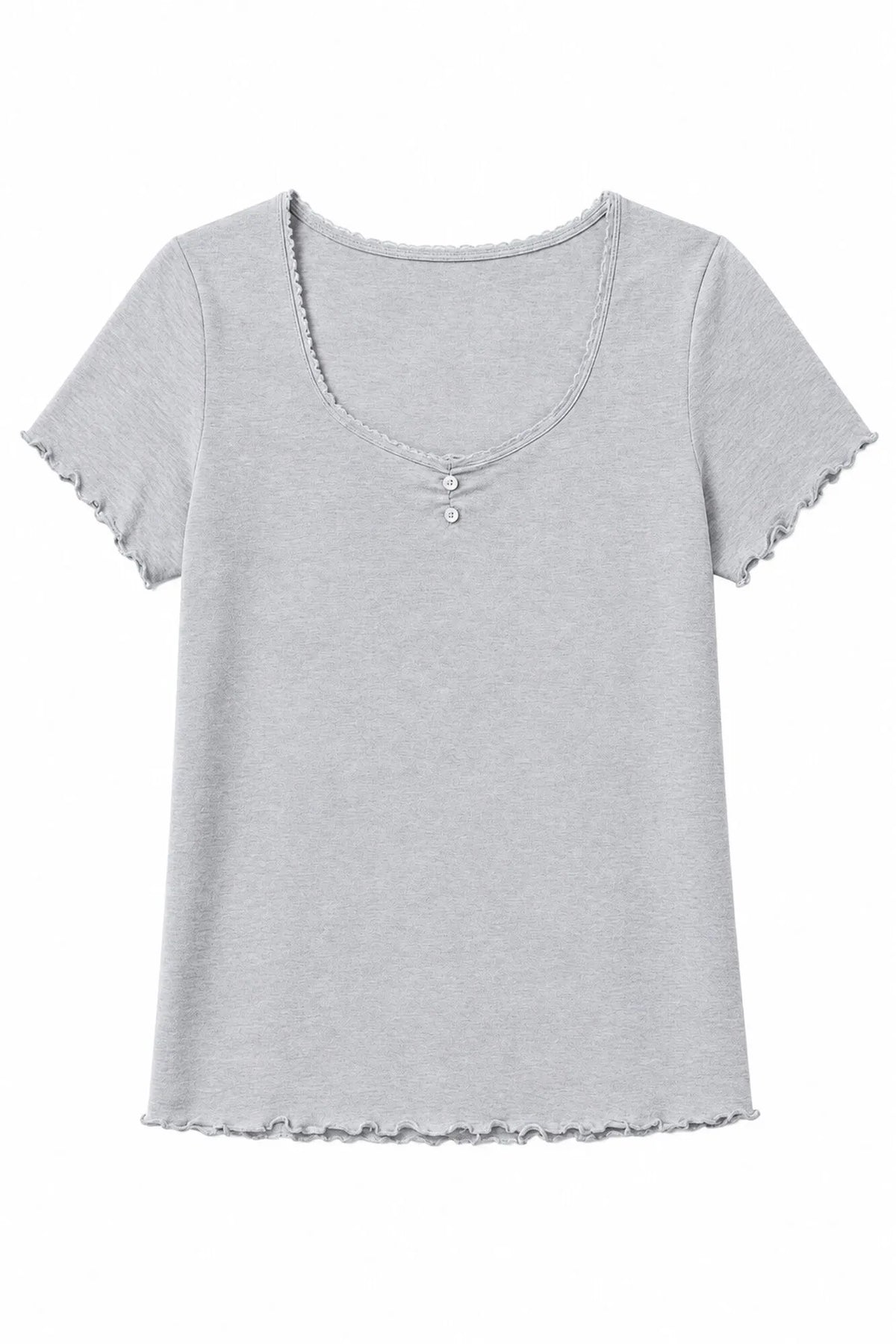 Women Secret Medium Grey Women Grey Cotton Short Sleeve T-Shirt SKU: 3274525_45 Image 05