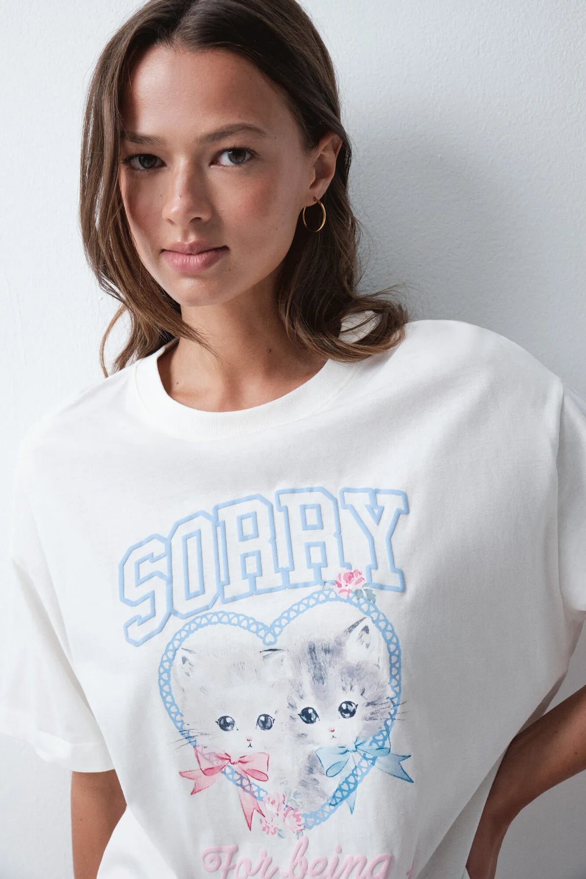 Women Secret Ivory Women White Cotton Graphic T-Shirt SKU: 3274526_96 Image 01