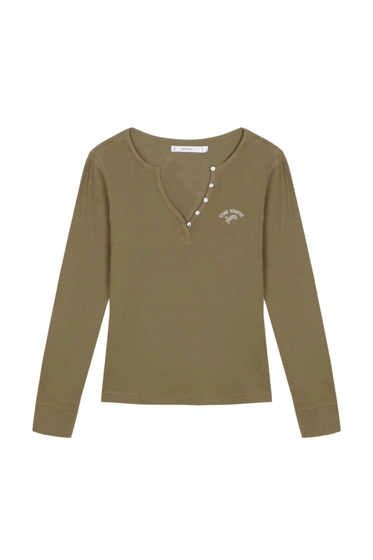 Women Secret Medium Khaki Women Green Cotton Long Sleeve T-Shirt SKU: 3274535_92 Image 05
