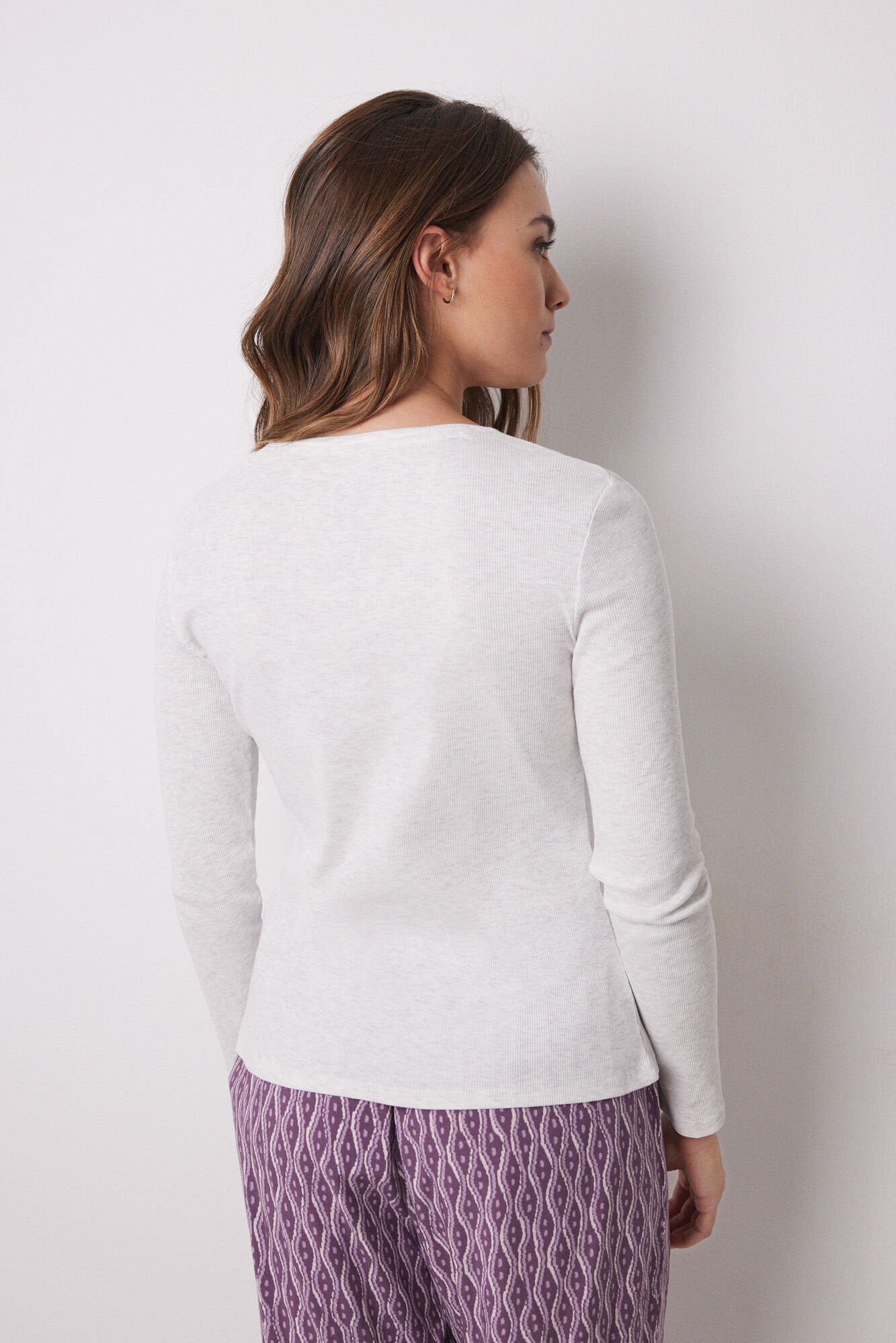 Women Secret_Gray Ribbed Long Sleeve -Shirt_3279672_48_03