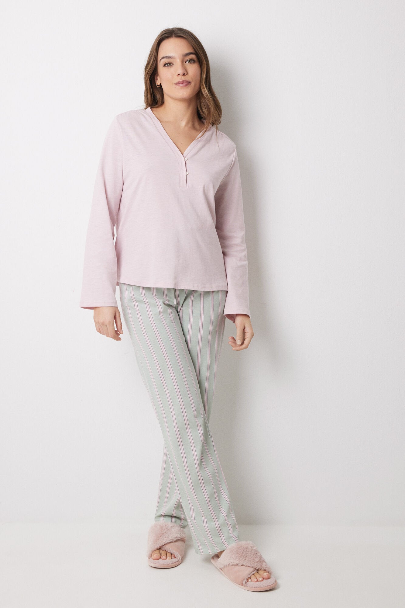 Women Secret_Pink 100% Cotton Long-Sleeved Top_3279674_70_05
